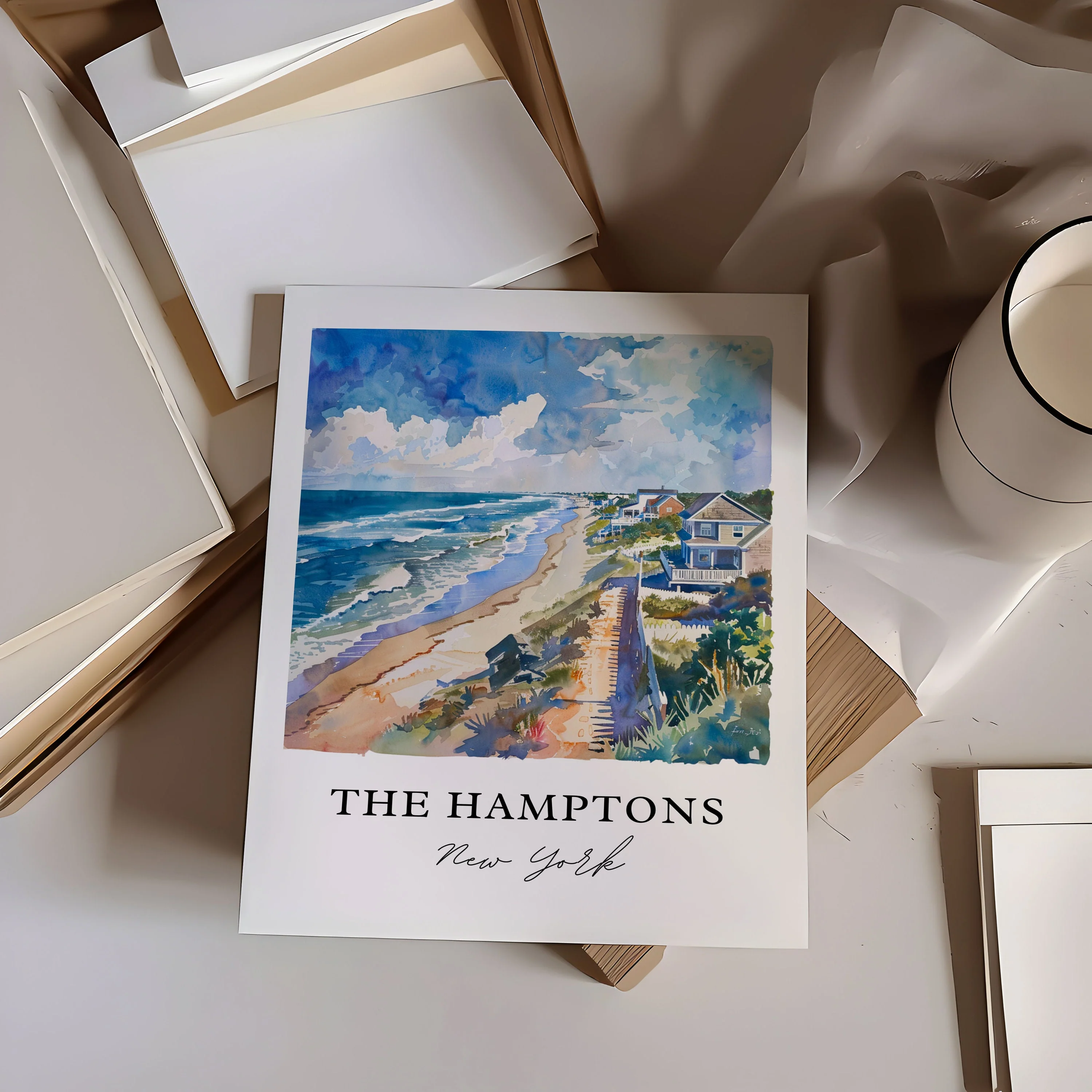 Hamptons, NY, USA – Watercolor Art Print - Image 2