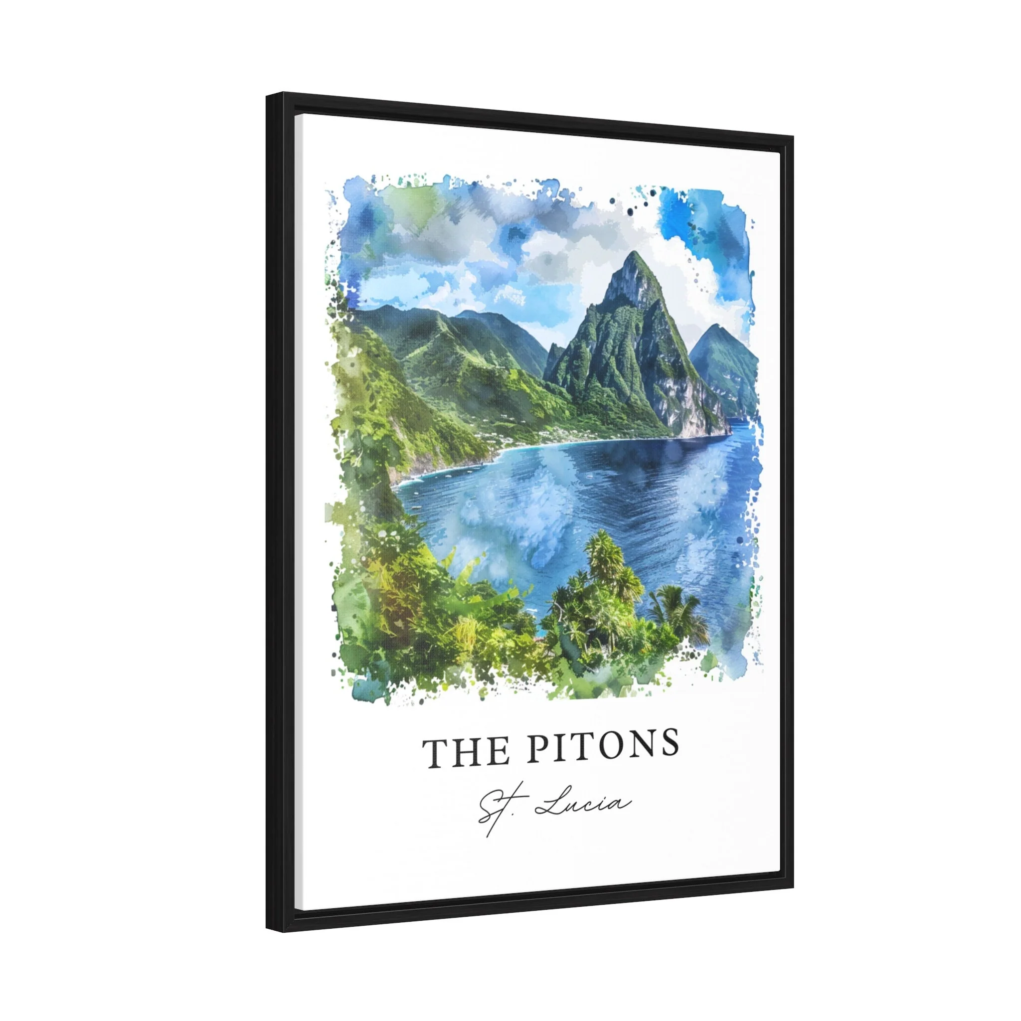 The Pitons, St Lucia – Watercolor Art Print - Image 6