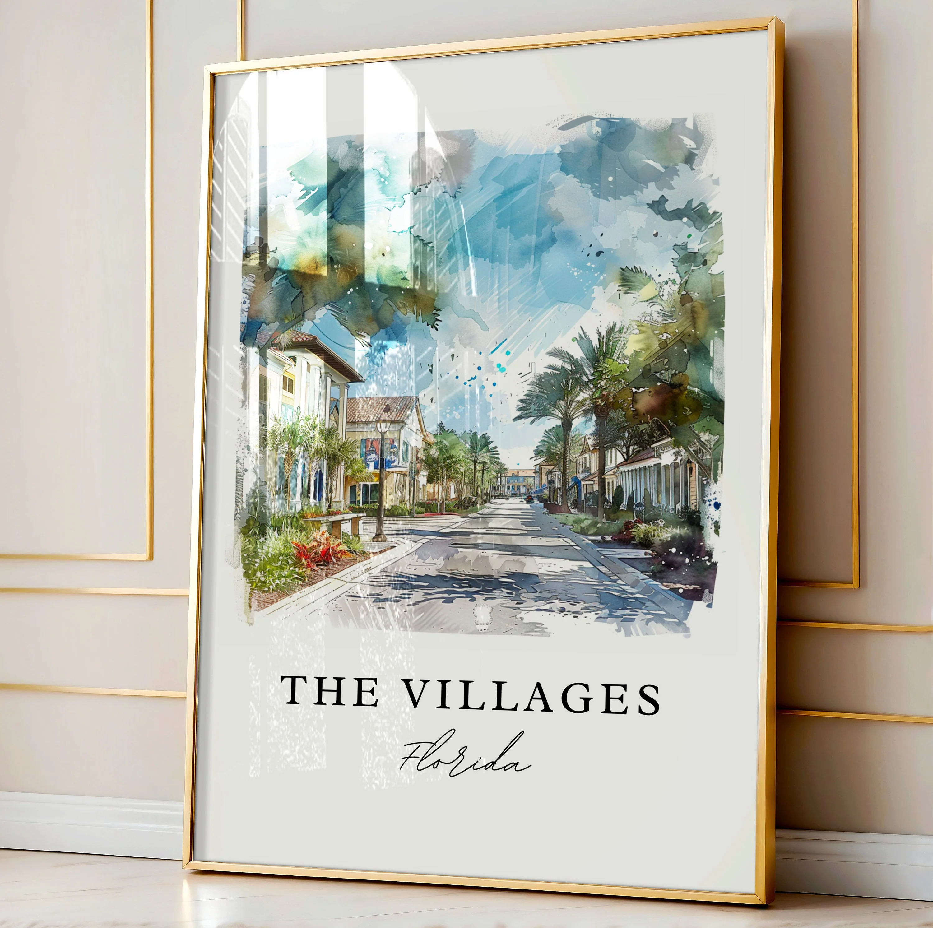 The Villages, Florida, Florida – Watercolor Art Print - Image 5
