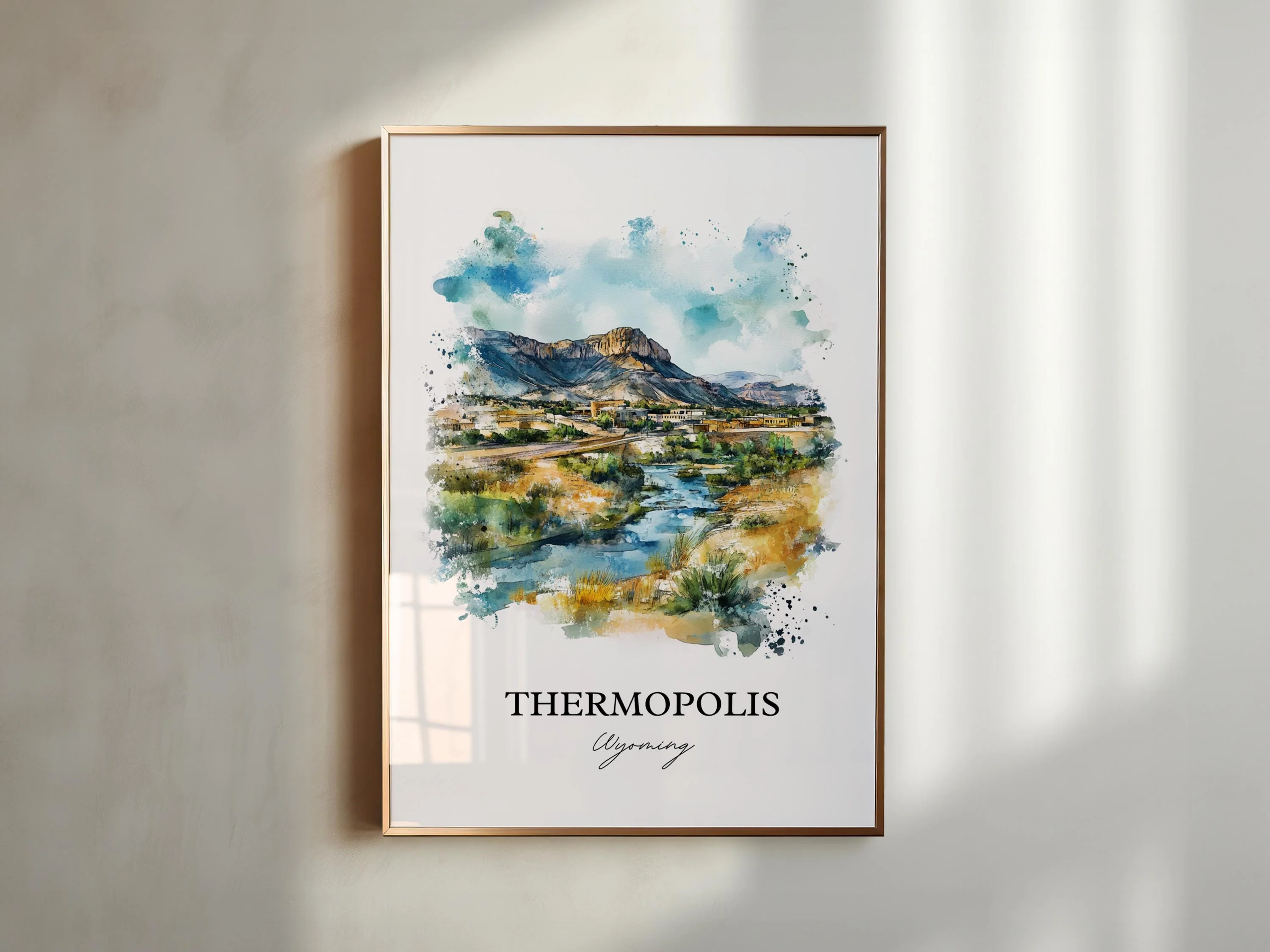 Thermopolis, Wyoming – Watercolor Art Print - Image 5