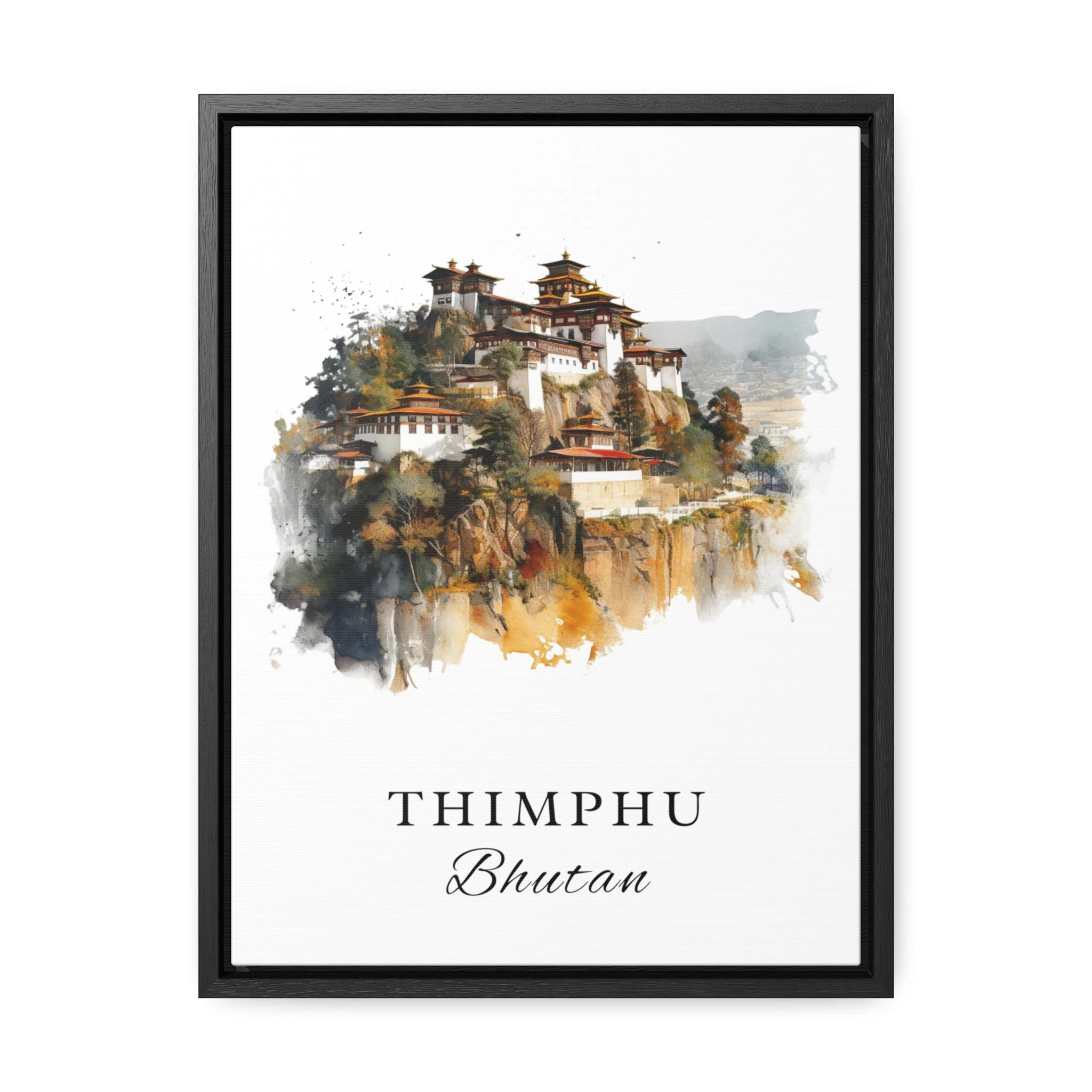 Thimphu, Bhutan – Watercolor Art Print - Image 5