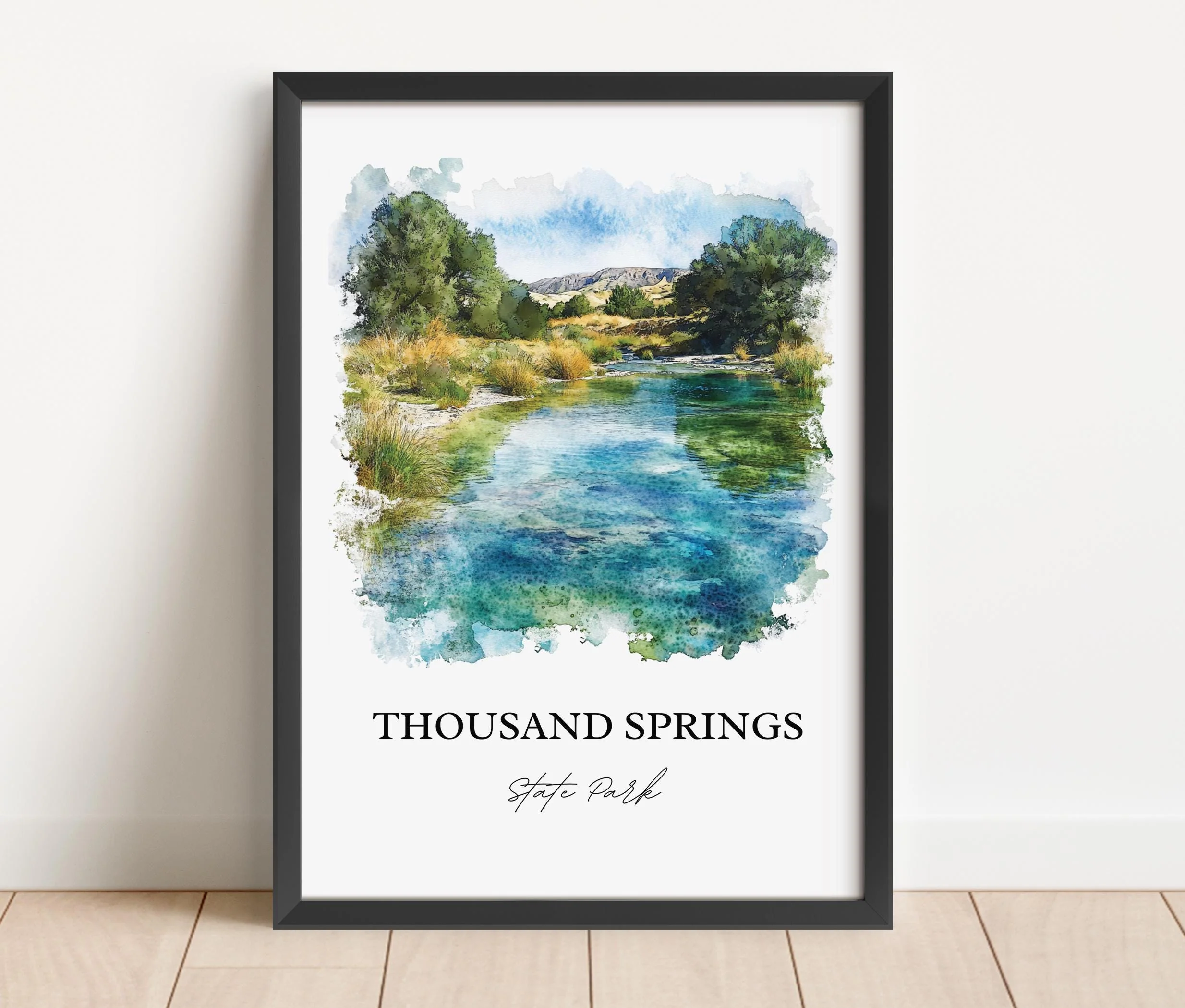 Thousand Springs State Park, Idaho, Idaho – Watercolor Art Print - Image 3