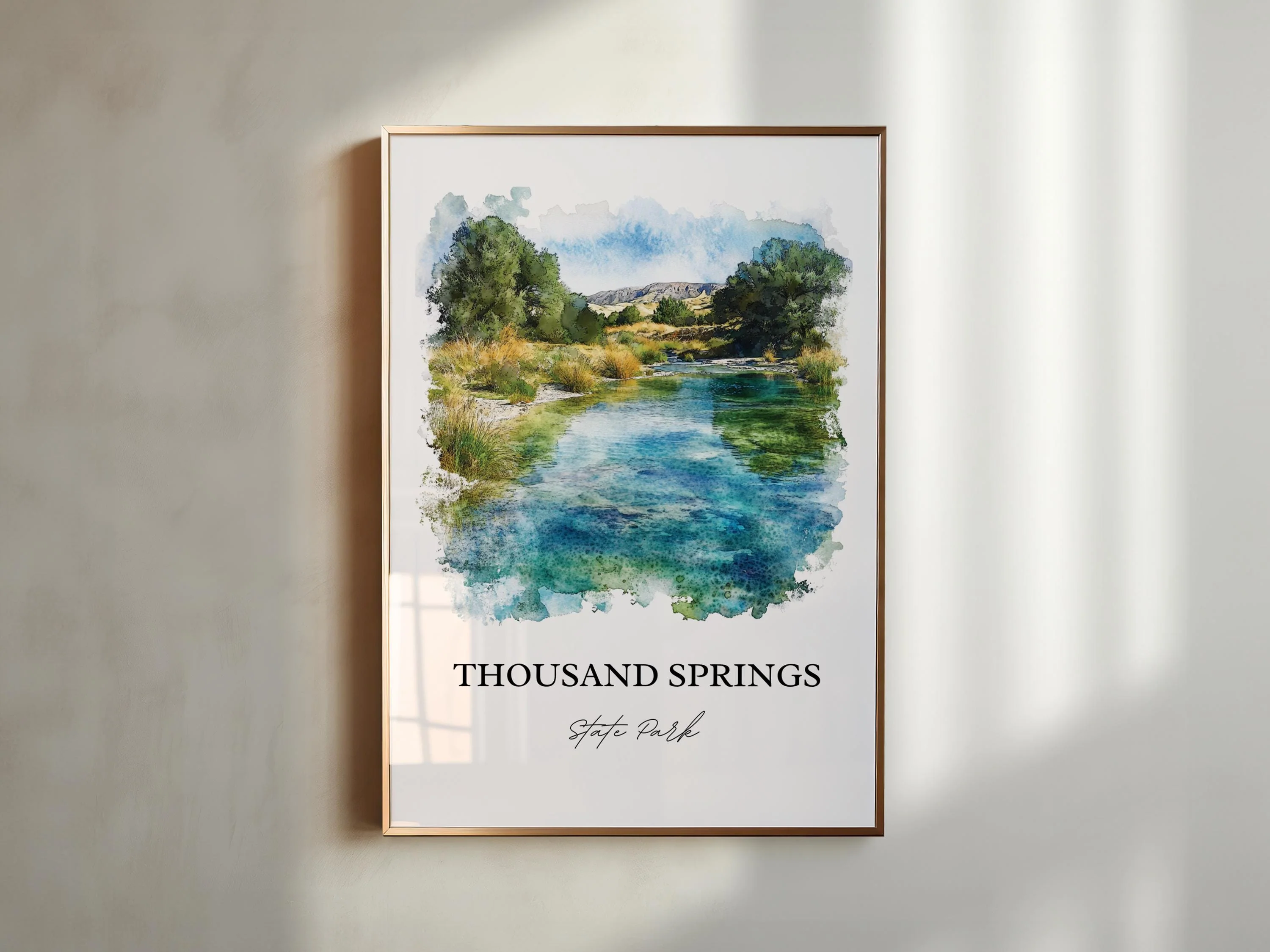 Thousand Springs State Park, Idaho, Idaho – Watercolor Art Print - Image 4