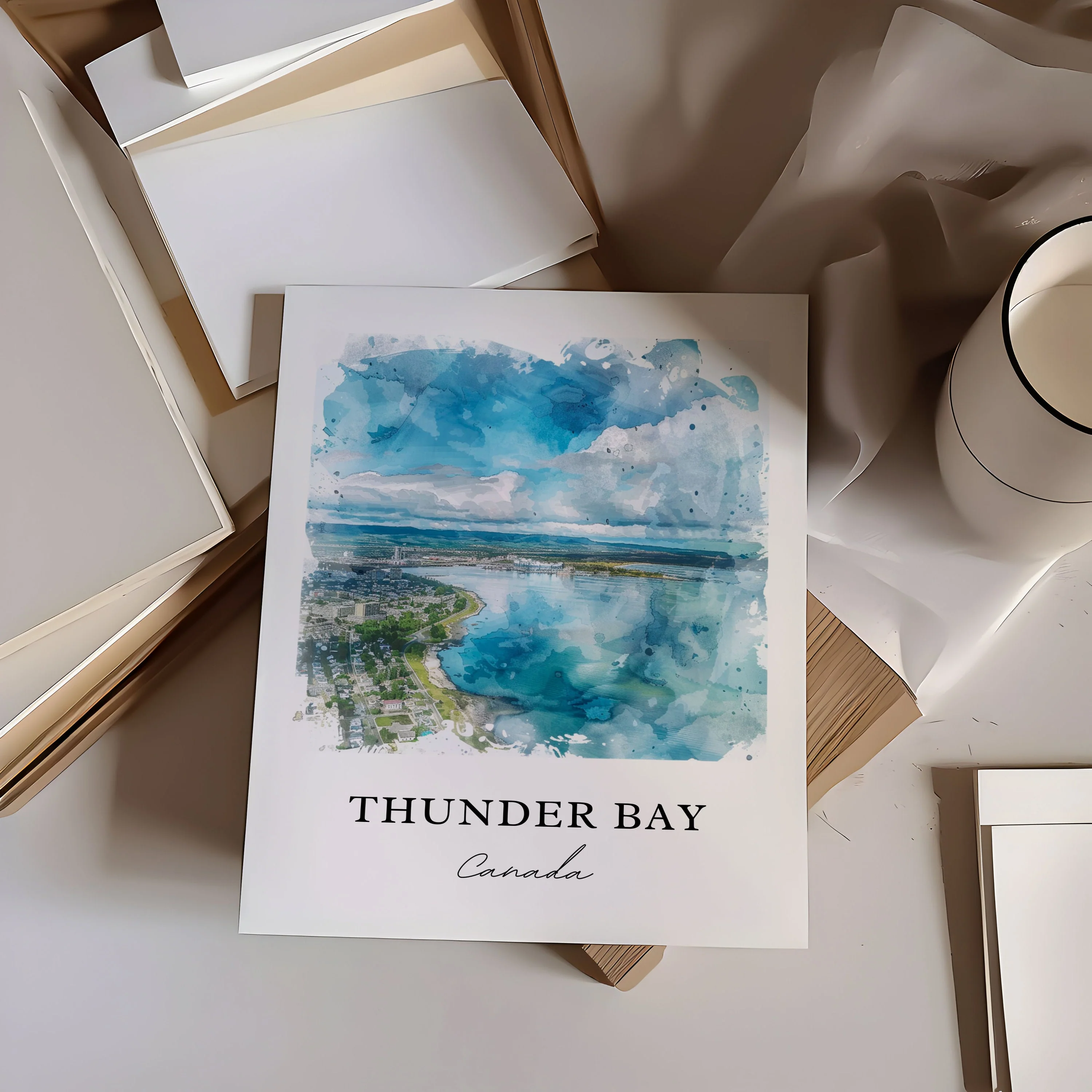 Thunder Bay, Ontario – Watercolor Art Print - Image 2