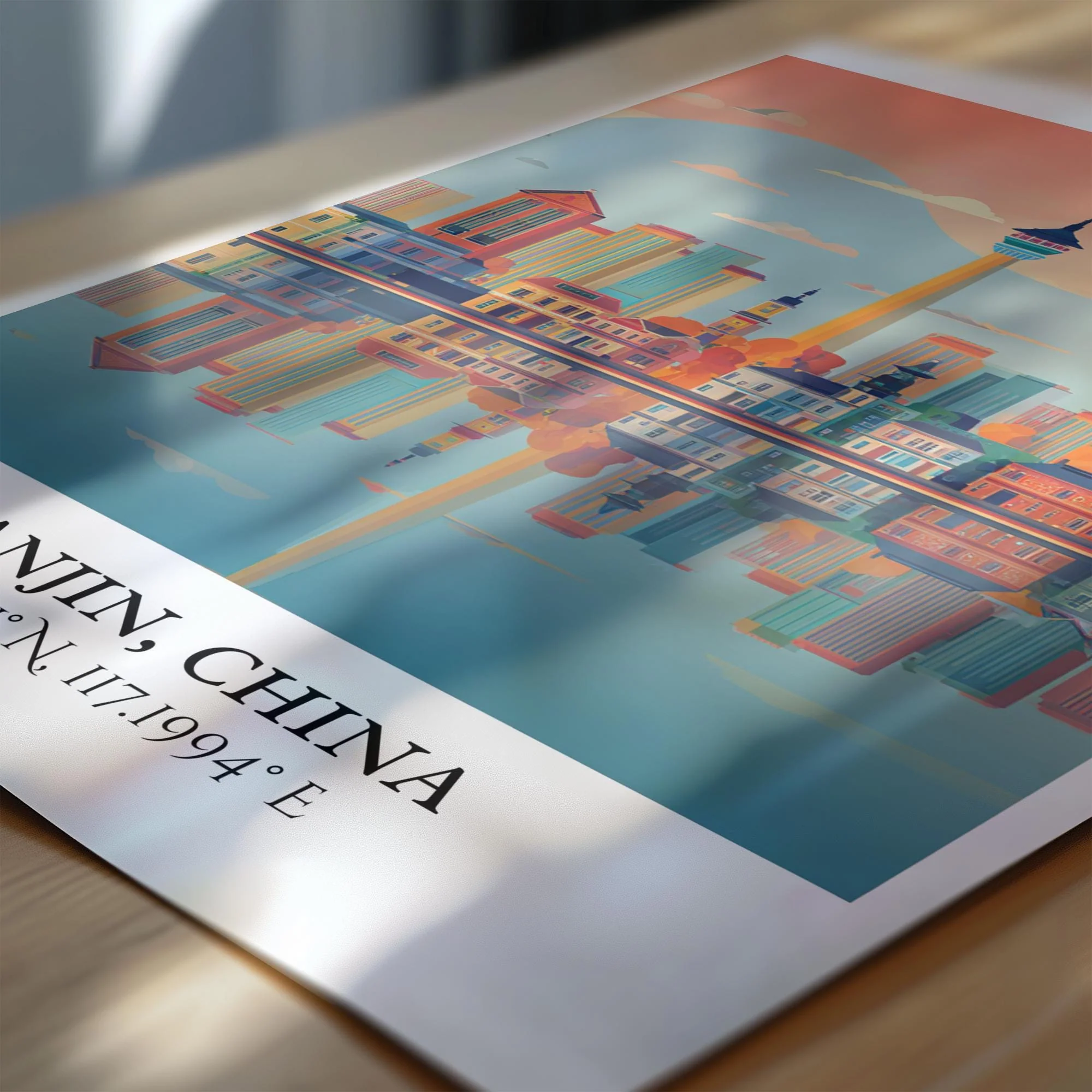 Tianjin, China – Watercolor Art Print - Image 2