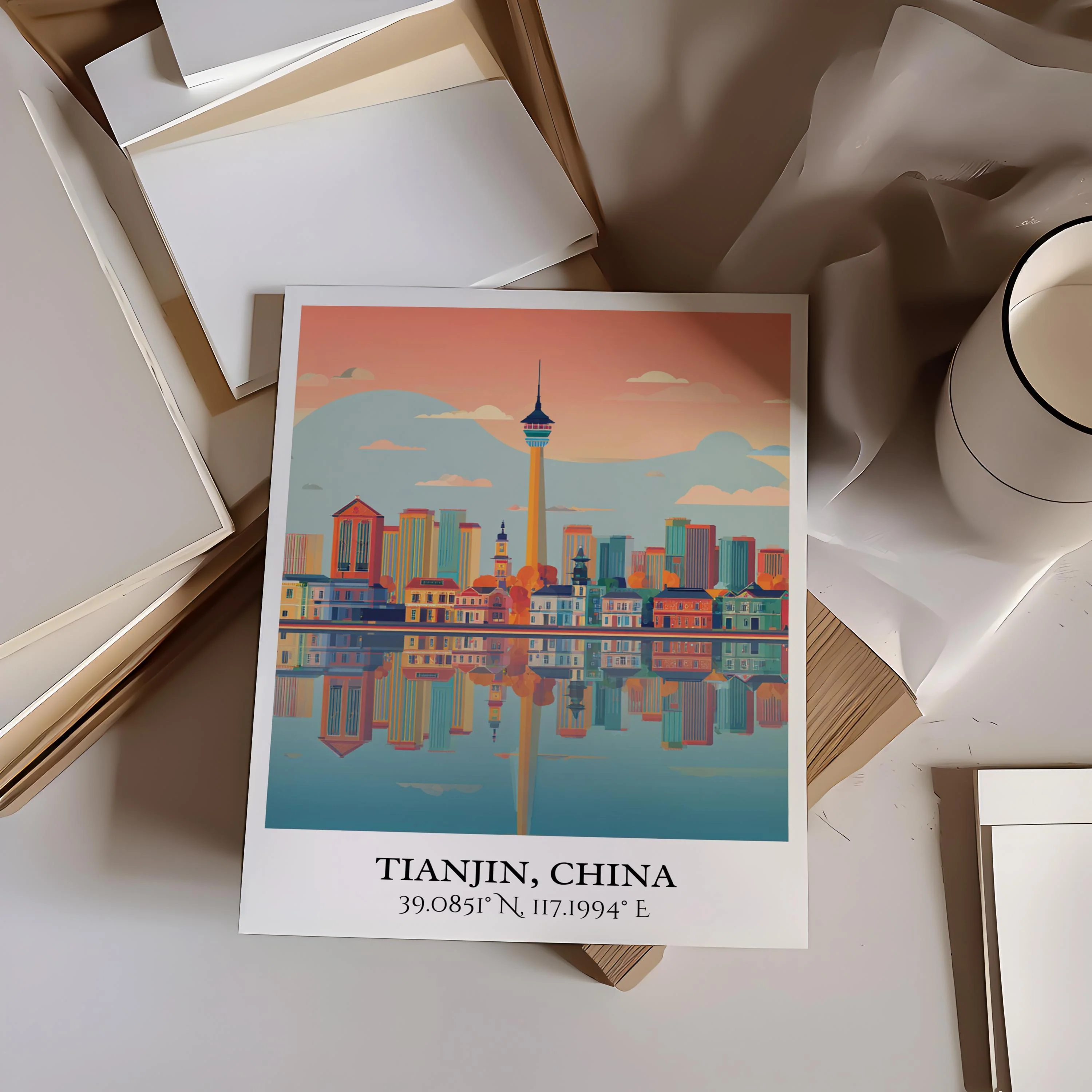 Tianjin, China – Watercolor Art Print - Image 4