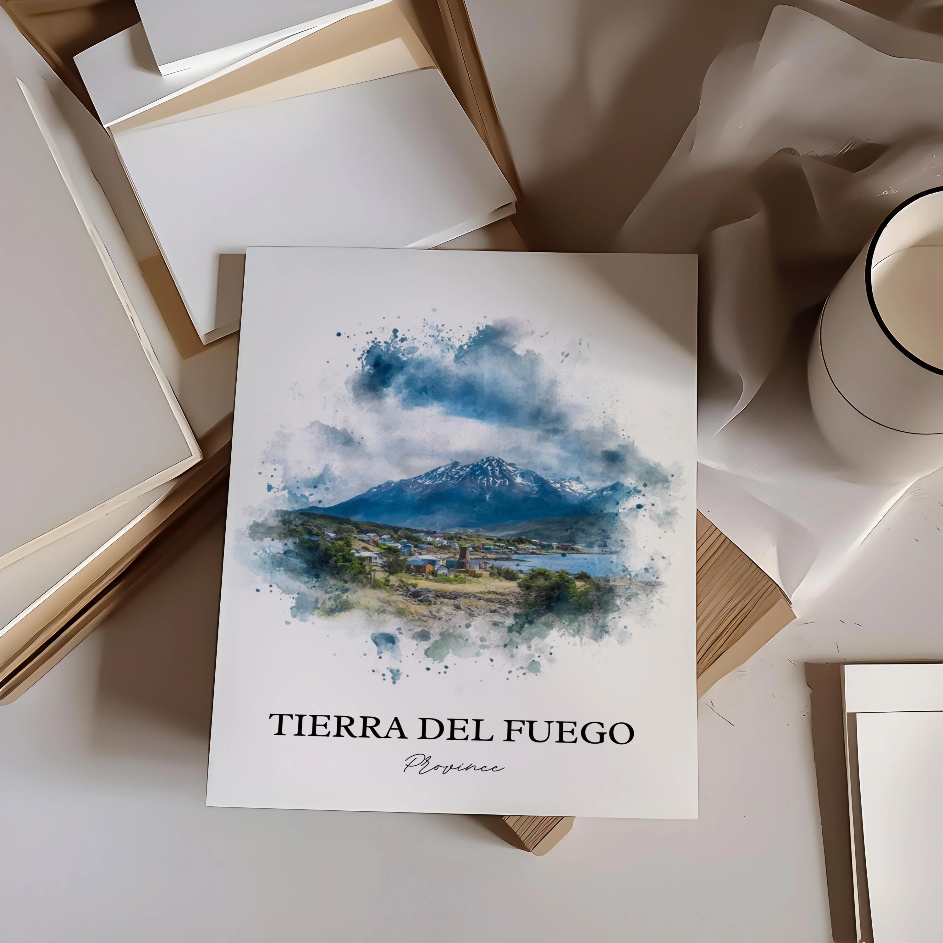 Tierra del Fuego, Chile – Watercolor Art Print - Image 3