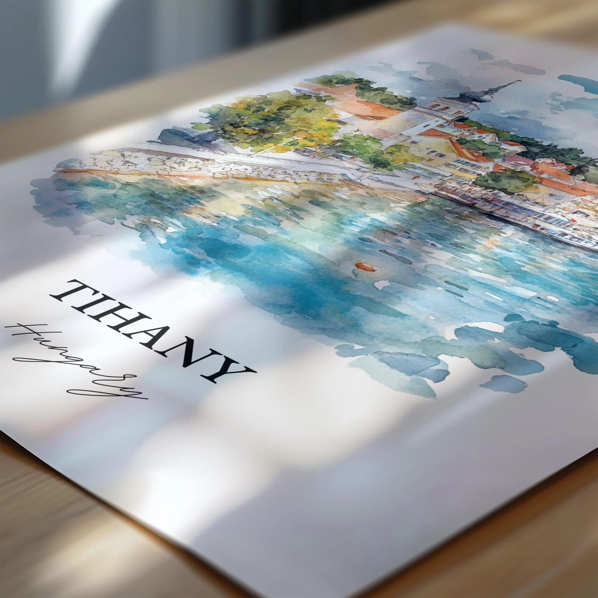 Tihany, Hungary – Watercolor Art Print - Image 2