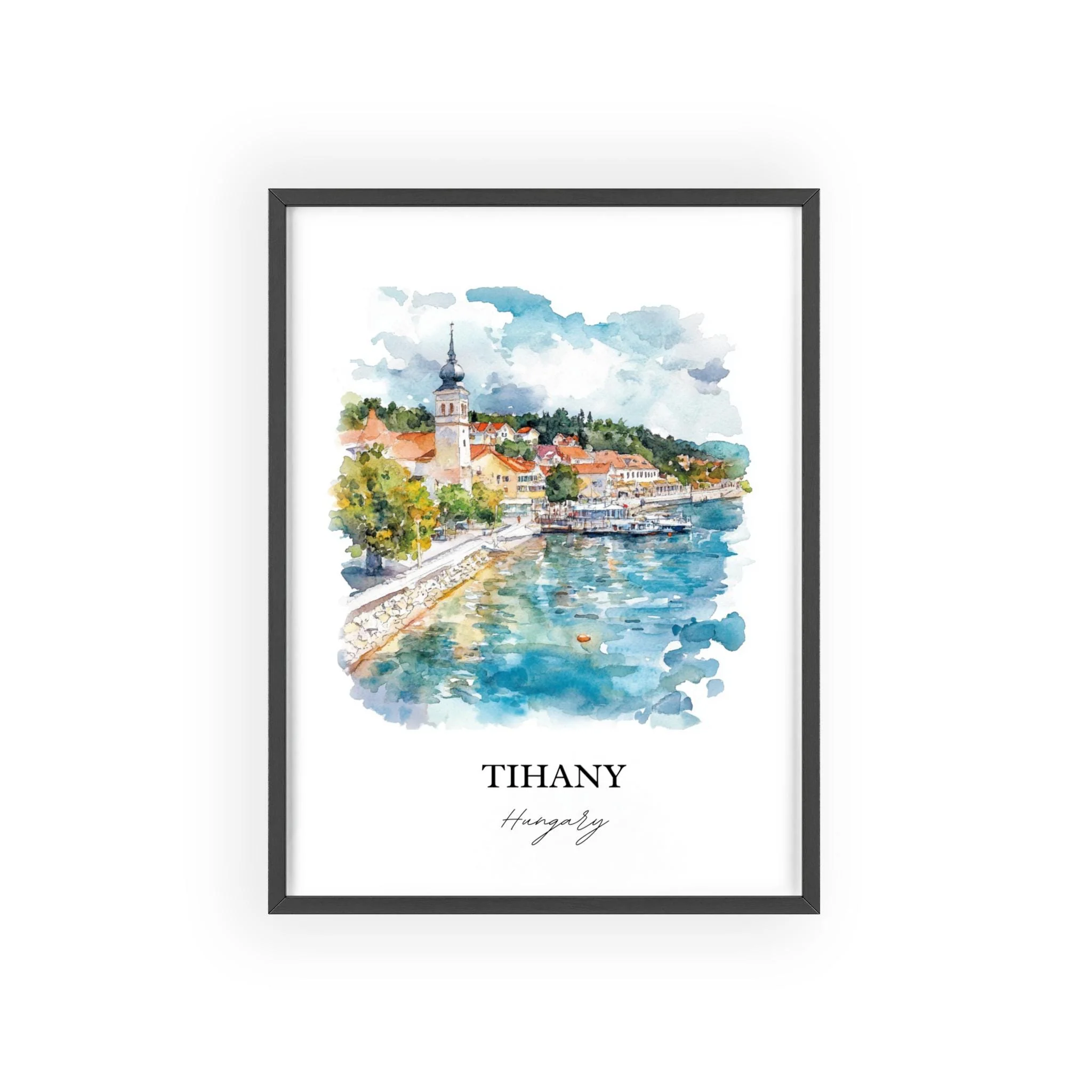 Tihany, Hungary – Watercolor Art Print - Image 7