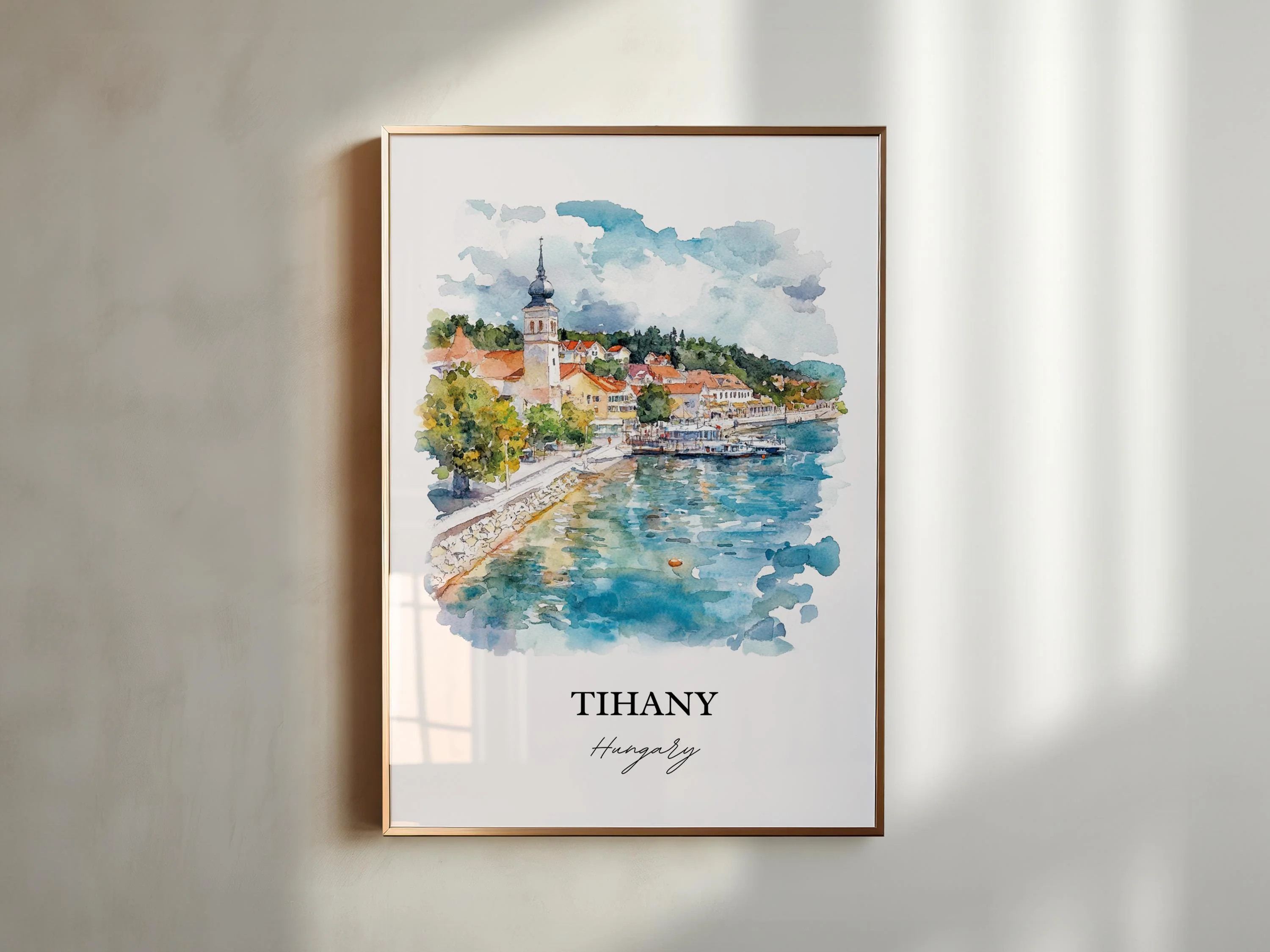 Tihany, Hungary – Watercolor Art Print - Image 4