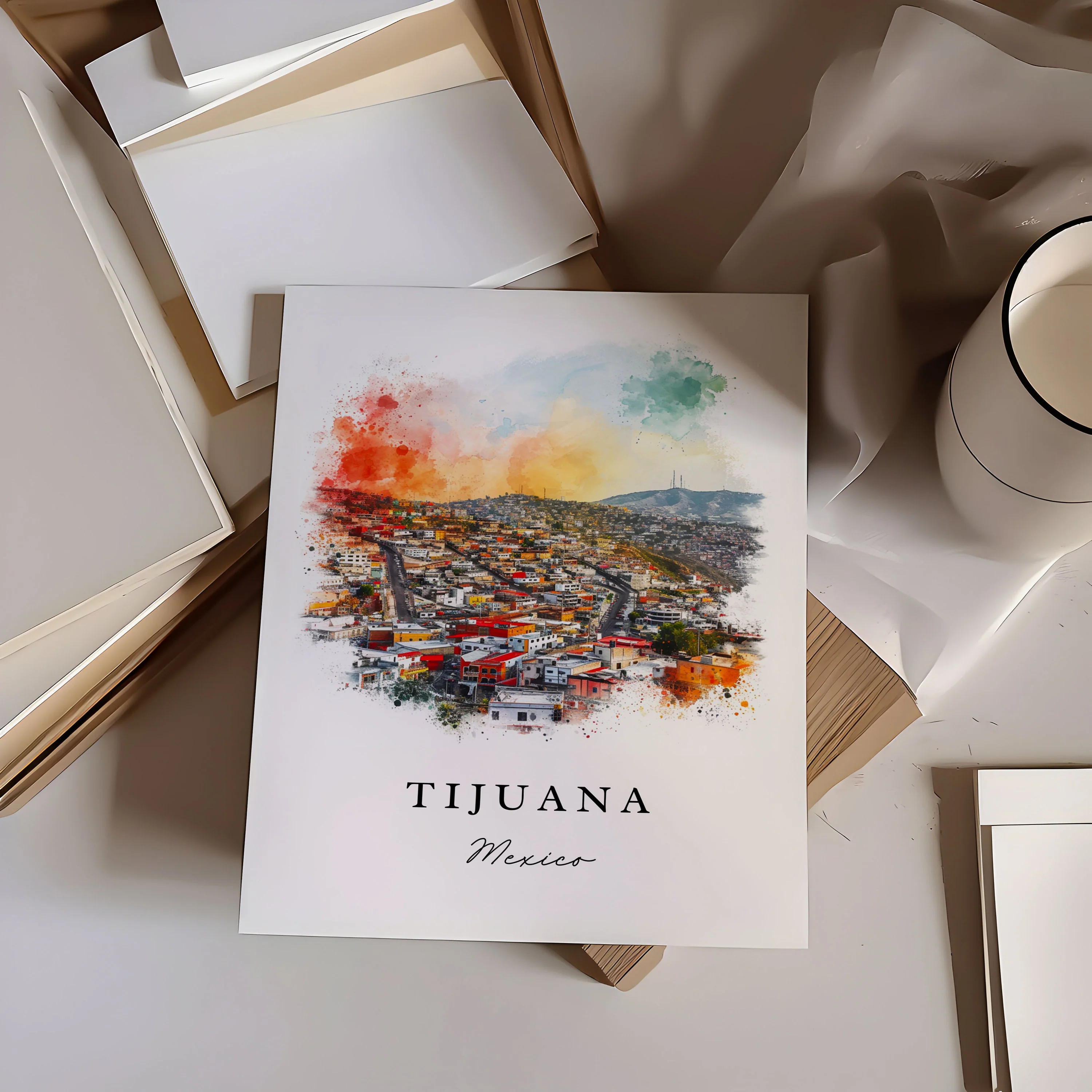 Tijuana, Mexico – Watercolor Art Print - Image 2