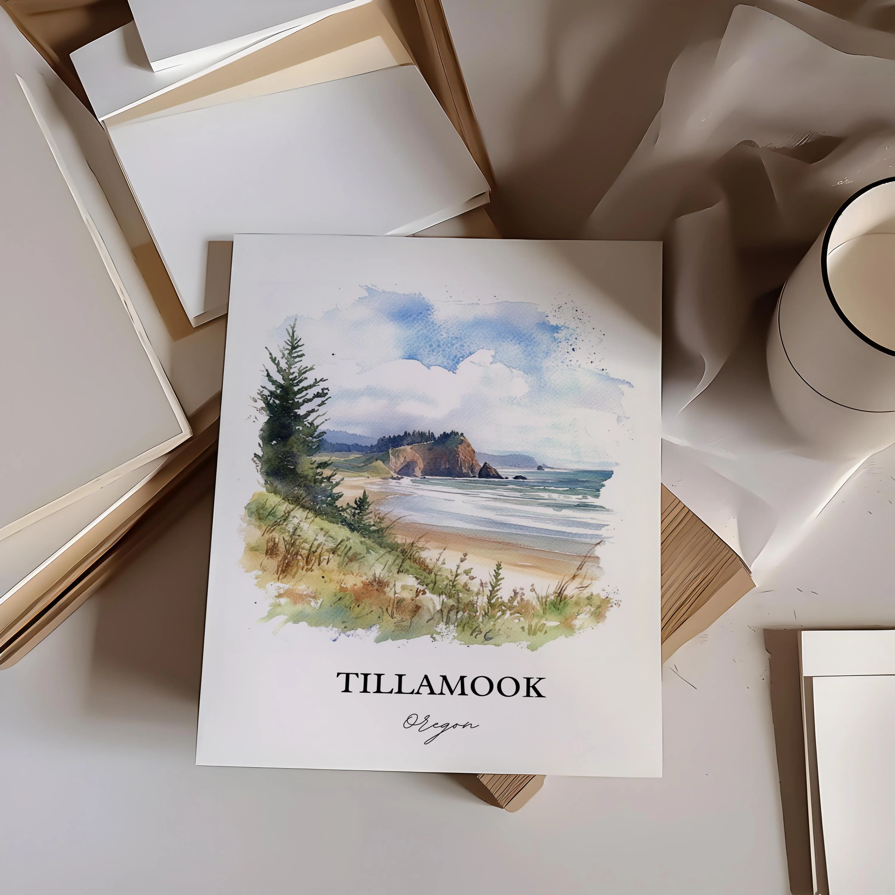 Tillamook, Oregon – Watercolor Art Print - Image 6