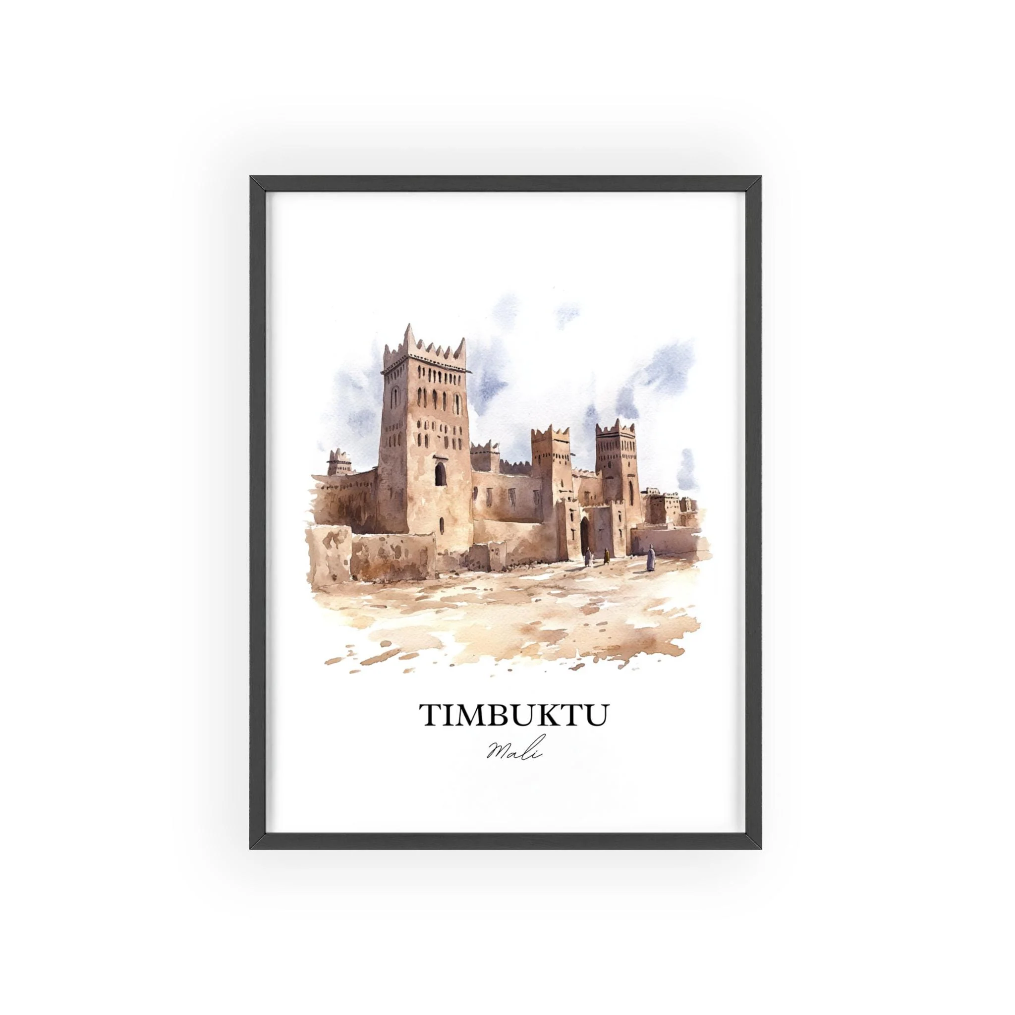 Timbuktu, Mali – Watercolor Art Print - Image 7