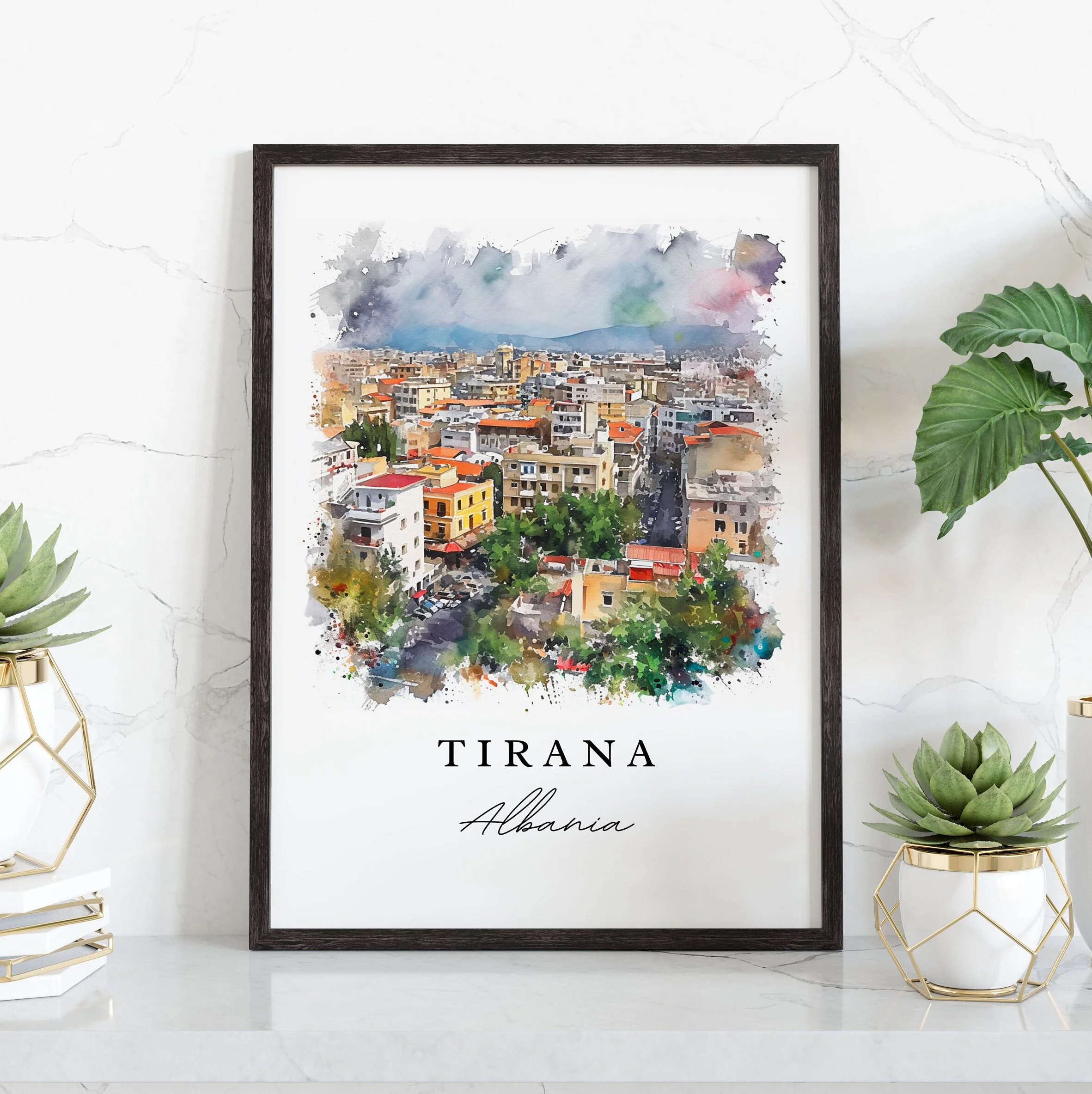 Tirana, Albania – Watercolor Art Print - Image 5