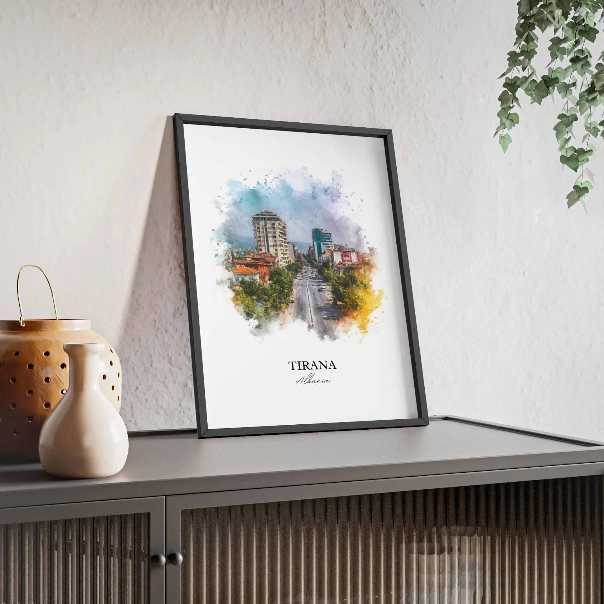 Tirana, Albania – Watercolor Art Print - Image 4