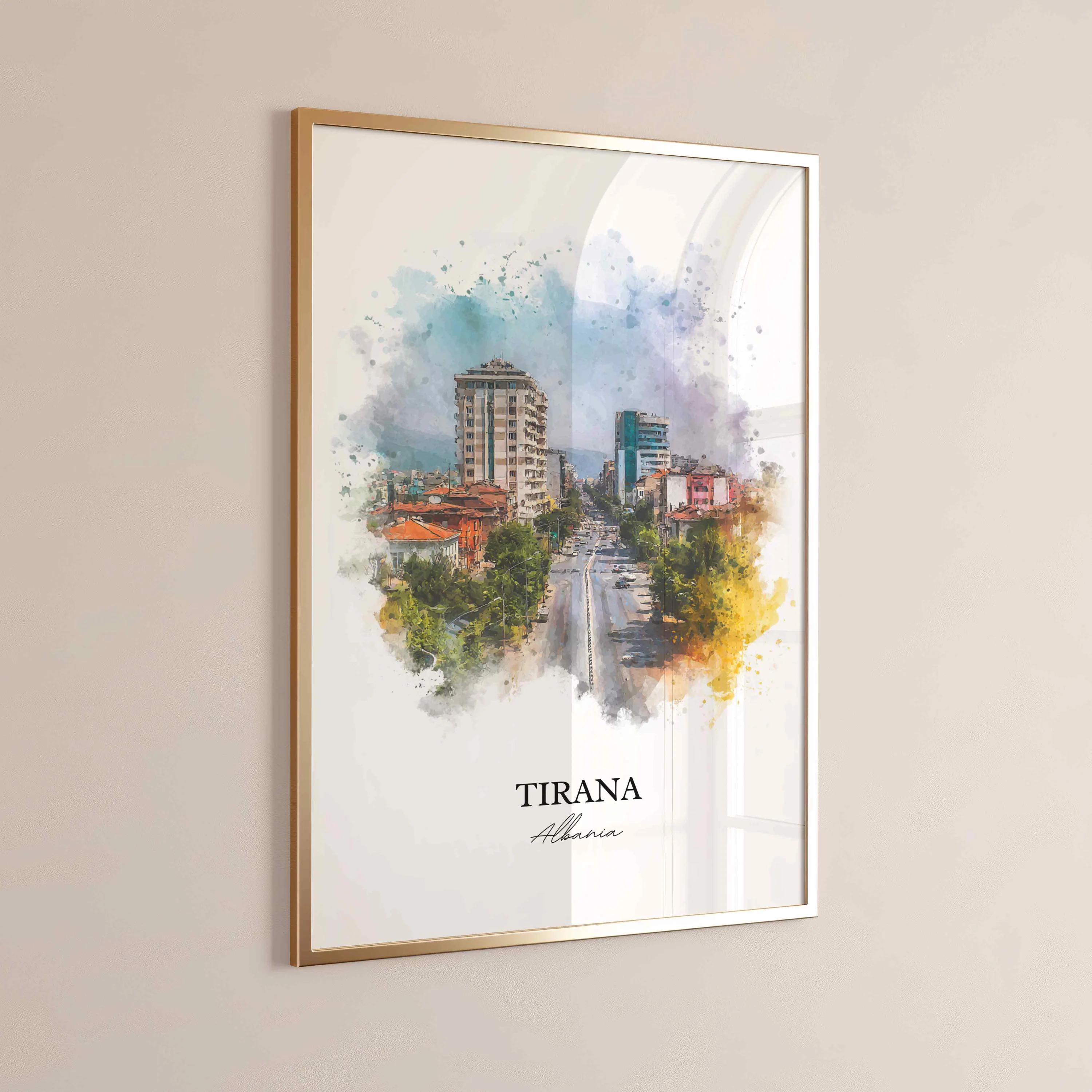 Tirana, Albania – Watercolor Art Print - Image 7