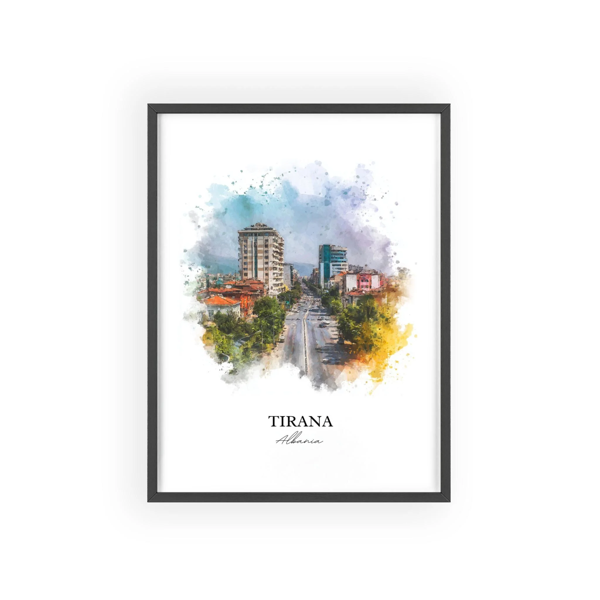 Tirana, Albania – Watercolor Art Print - Image 9