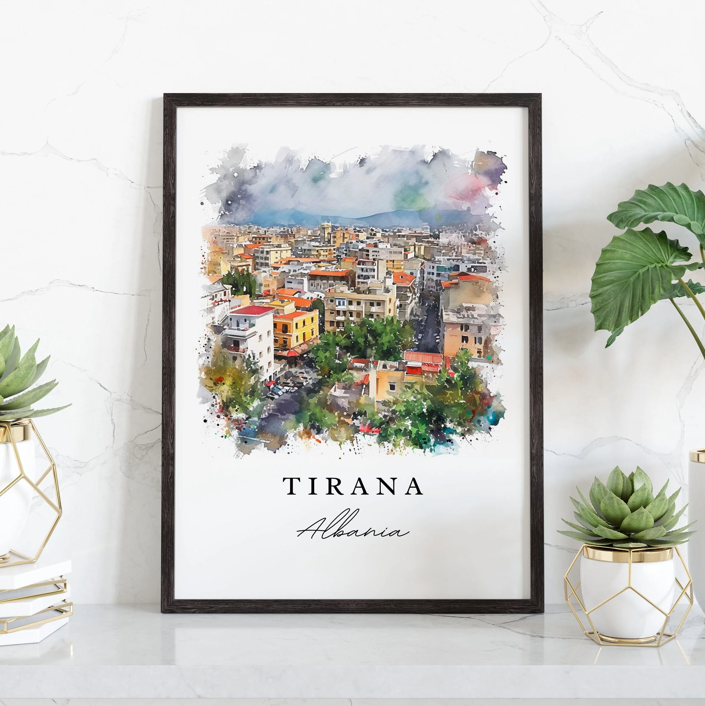 Tirana, Albania – Watercolor Art Print - Image 5