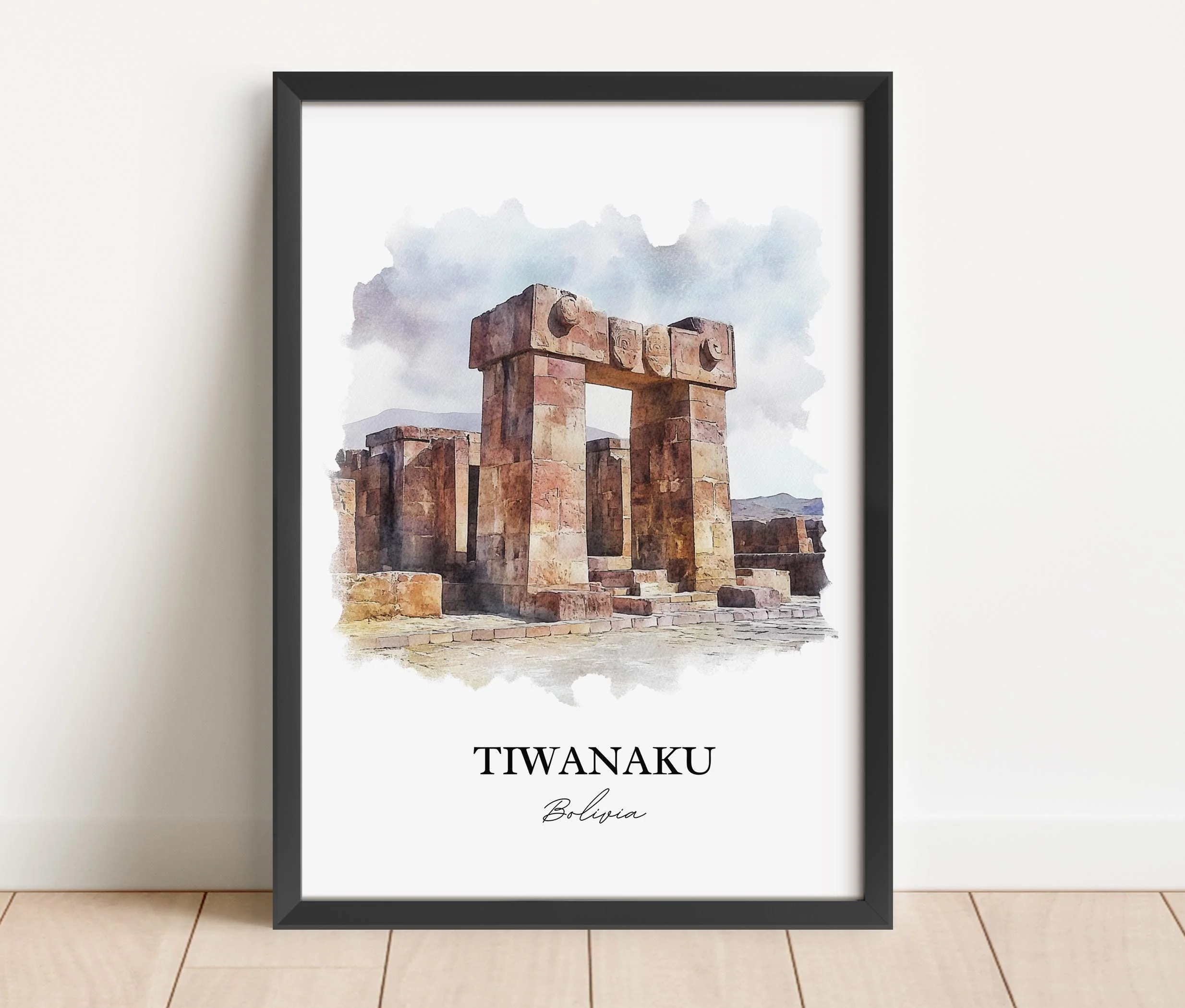 Tiwanaku, Bolivia – Watercolor Art Print - Image 3
