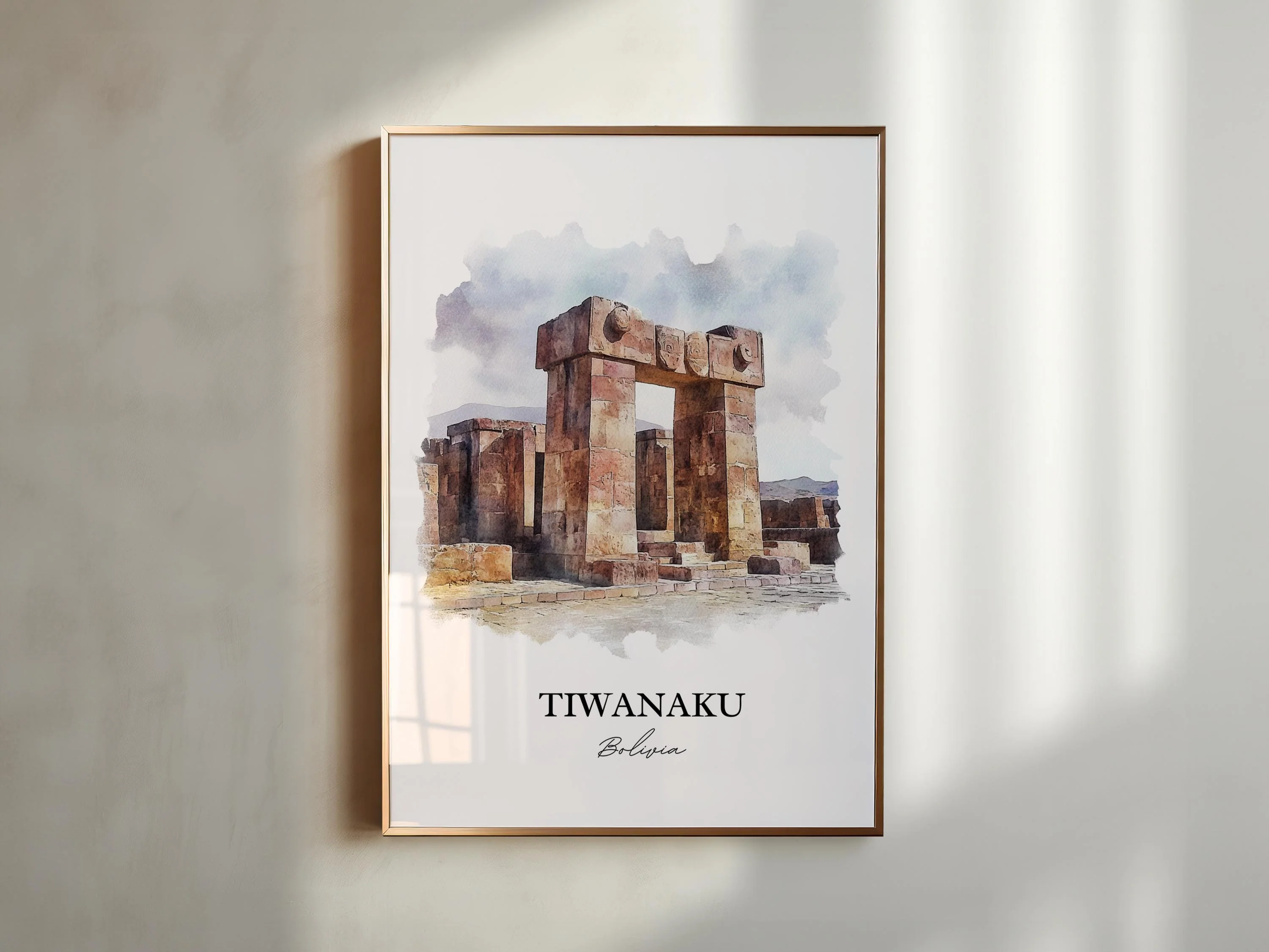 Tiwanaku, Bolivia – Watercolor Art Print - Image 4