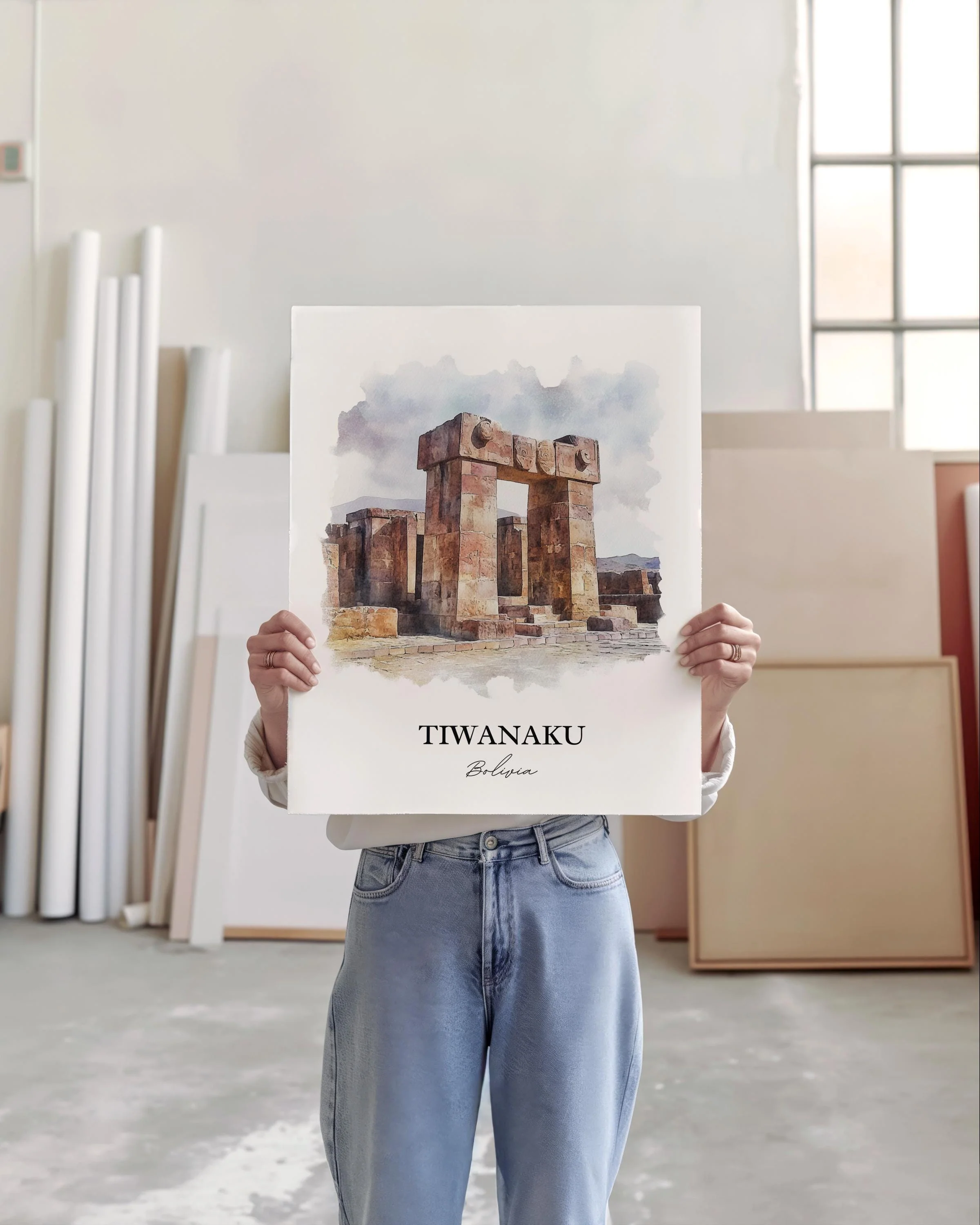 Tiwanaku, Bolivia – Watercolor Art Print - Image 6