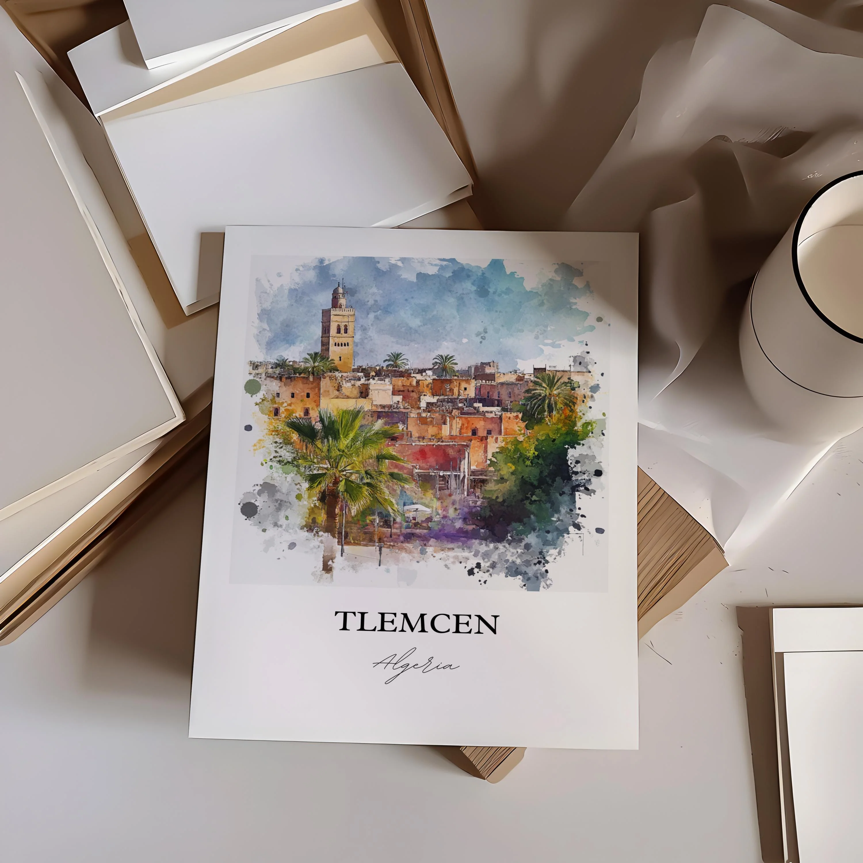 Tlemcen, Algeria – Watercolor Art Print - Image 4