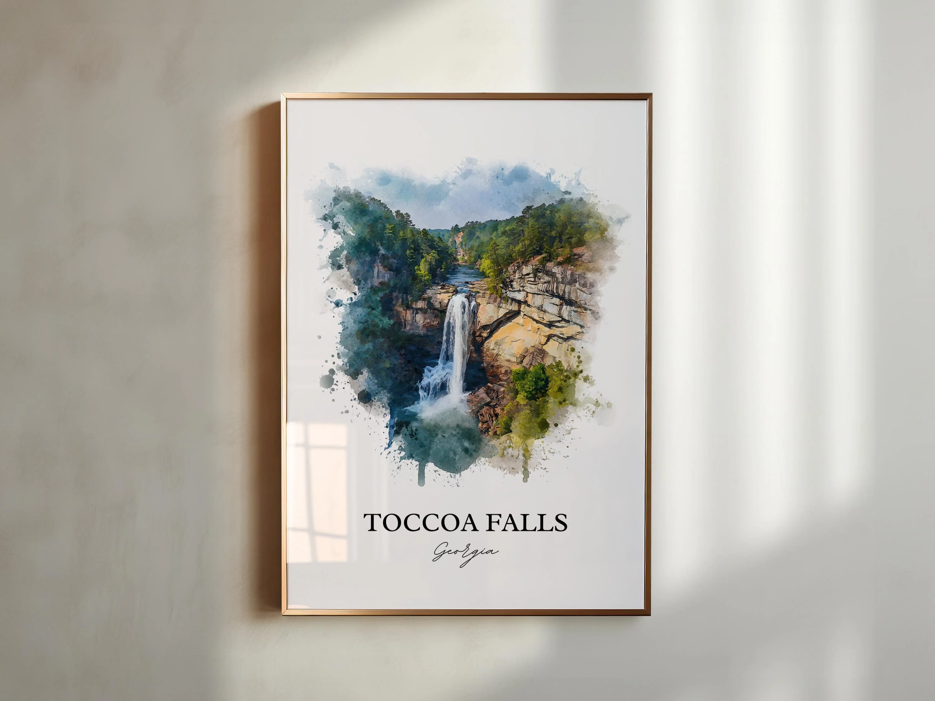 Toccoa Falls, USA – Watercolor Art Print - Image 3