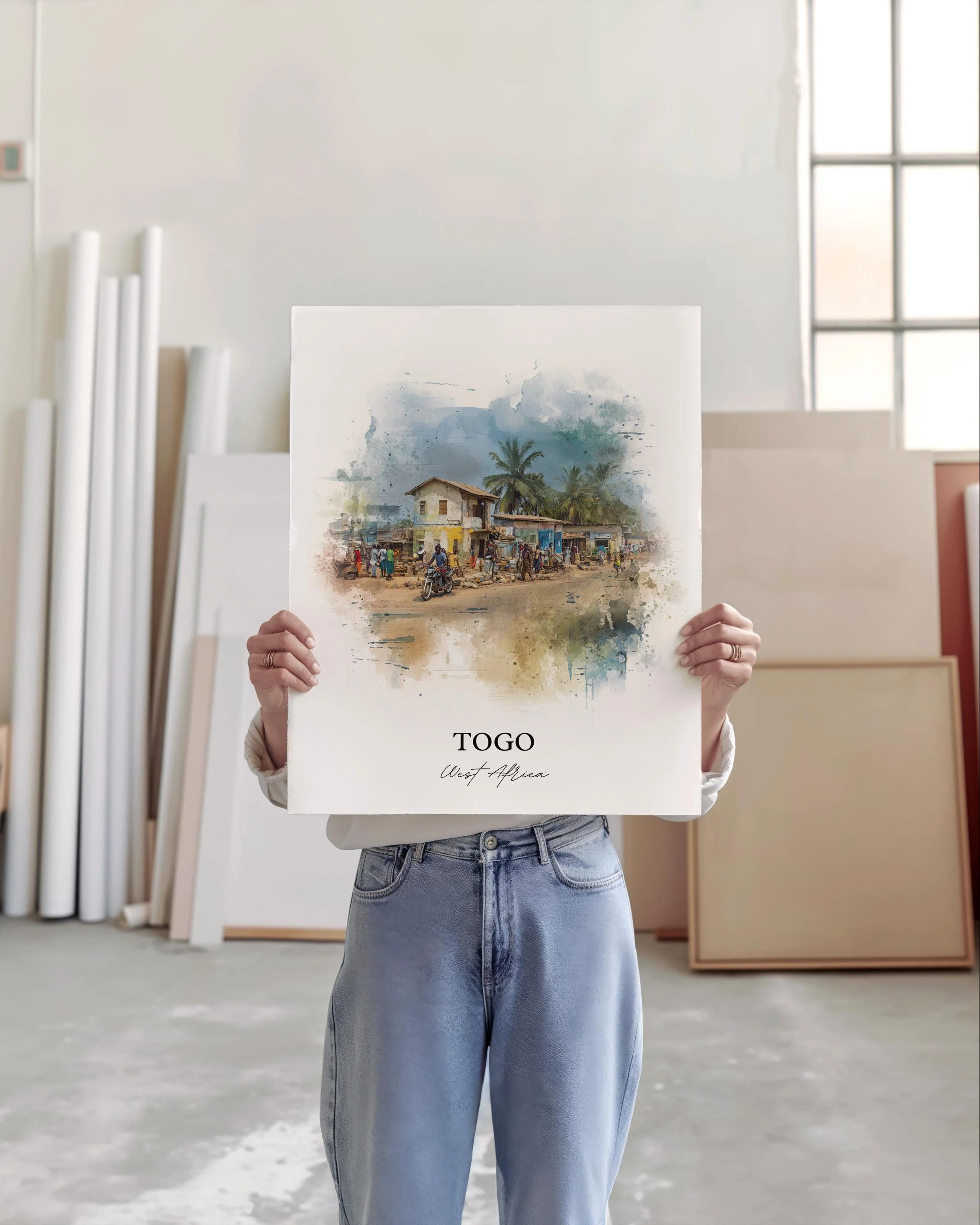 Togo, West Africa – Watercolor Art Print - Image 4