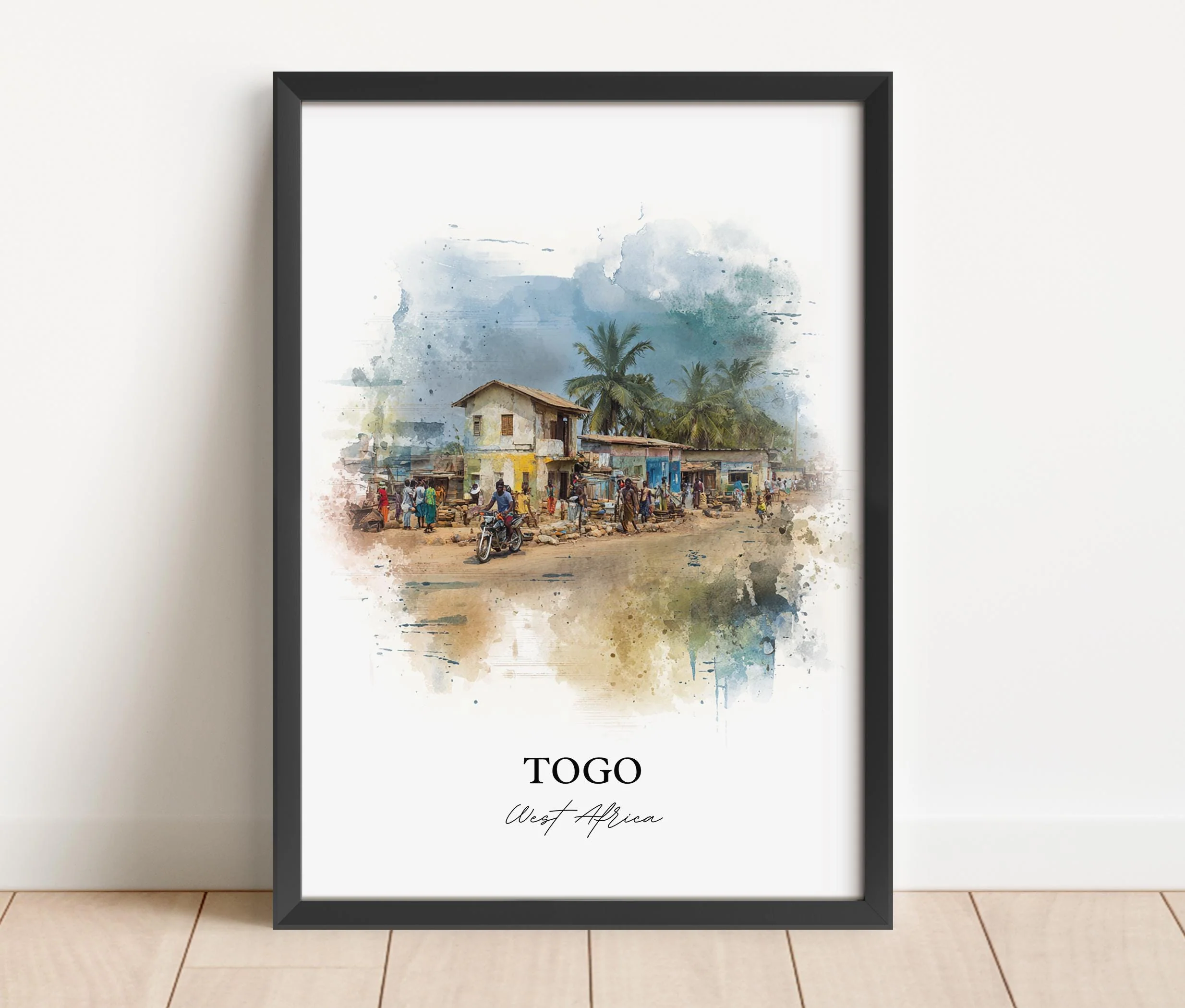 Togo, West Africa – Watercolor Art Print - Image 6