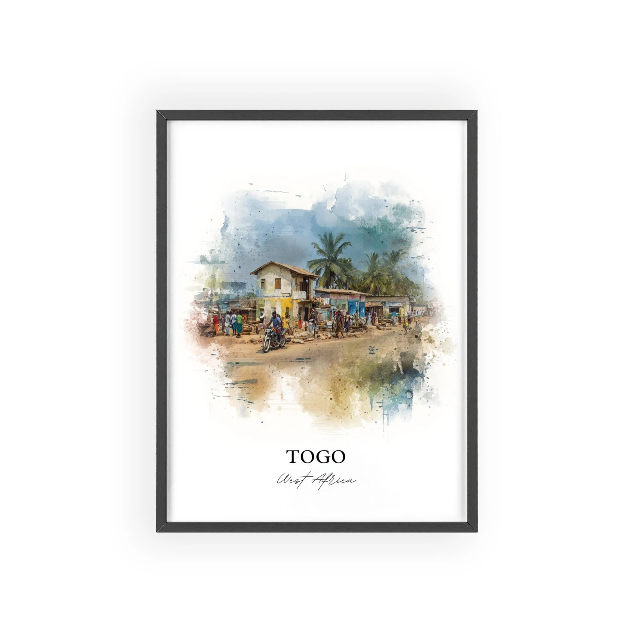 Togo, West Africa – Watercolor Art Print - Image 7
