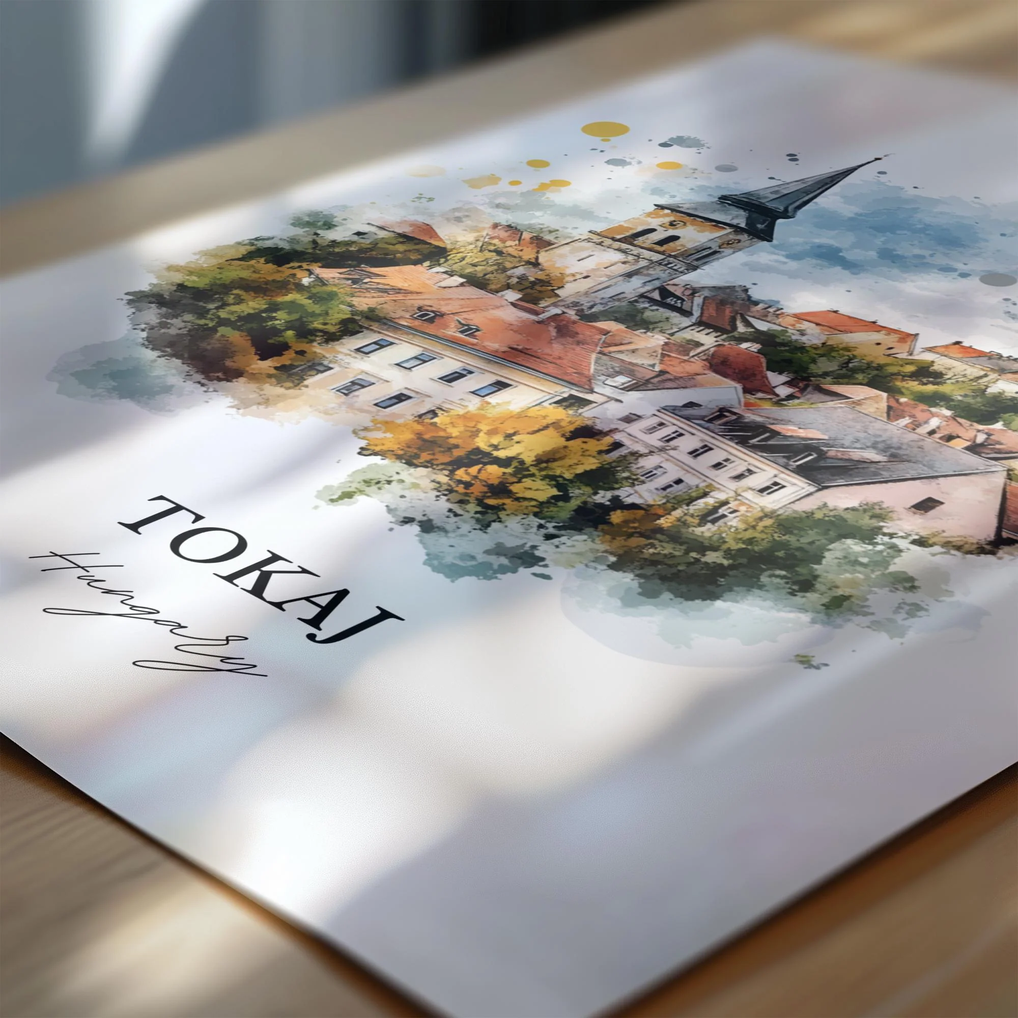 Tokaj, Hungary – Watercolor Art Print - Image 2
