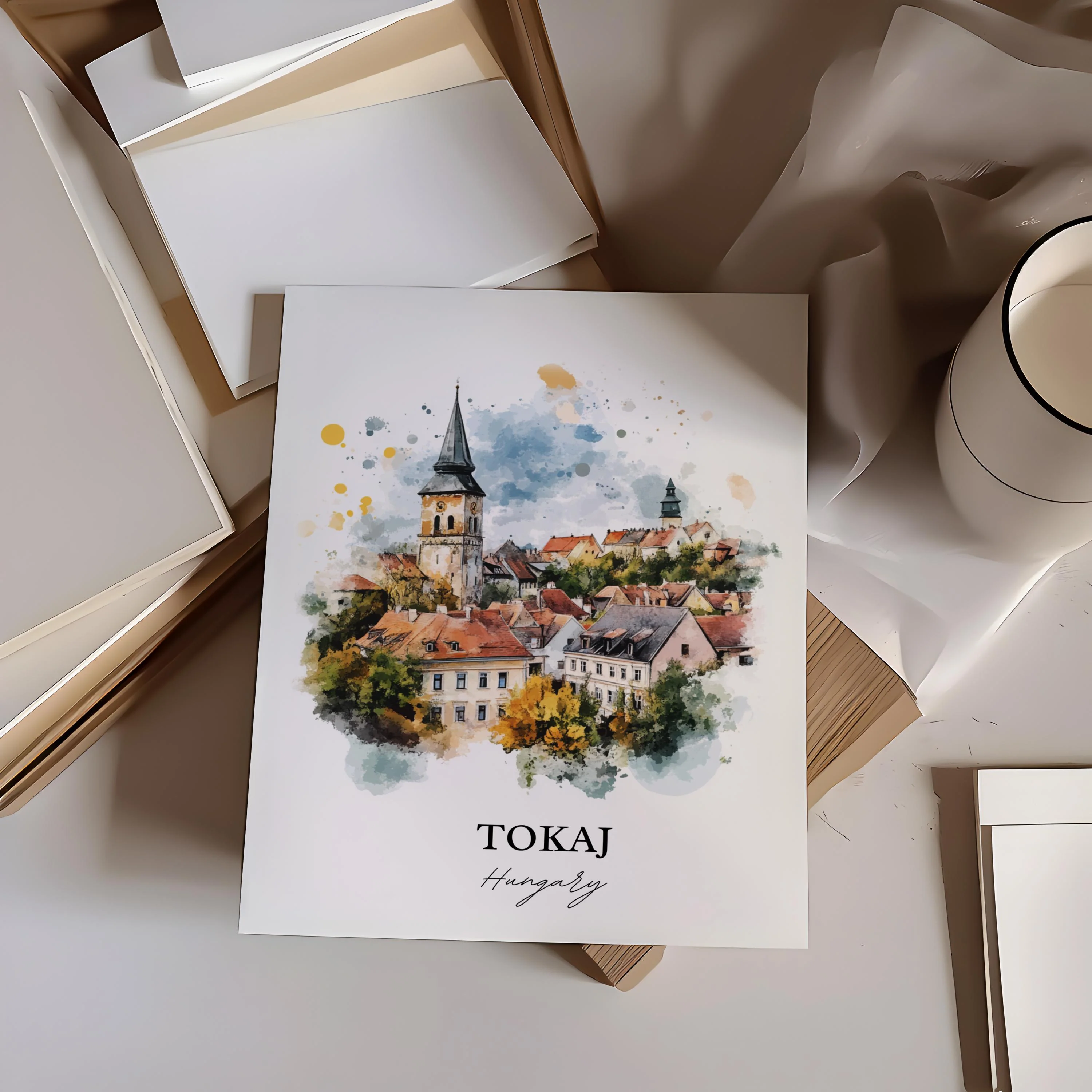 Tokaj, Hungary – Watercolor Art Print - Image 6
