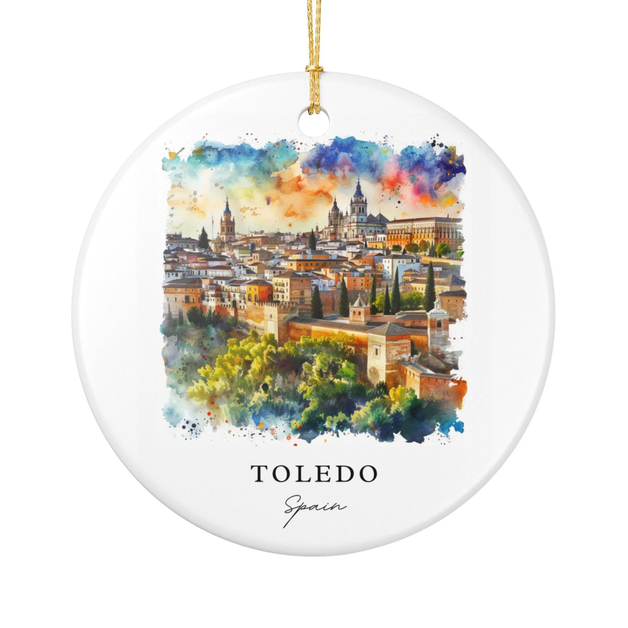 Toledo Spain Ornament: Unique Toledo Spain Souvenir, Spain Xmas Decor, and Authentic Toledo Spain Gift