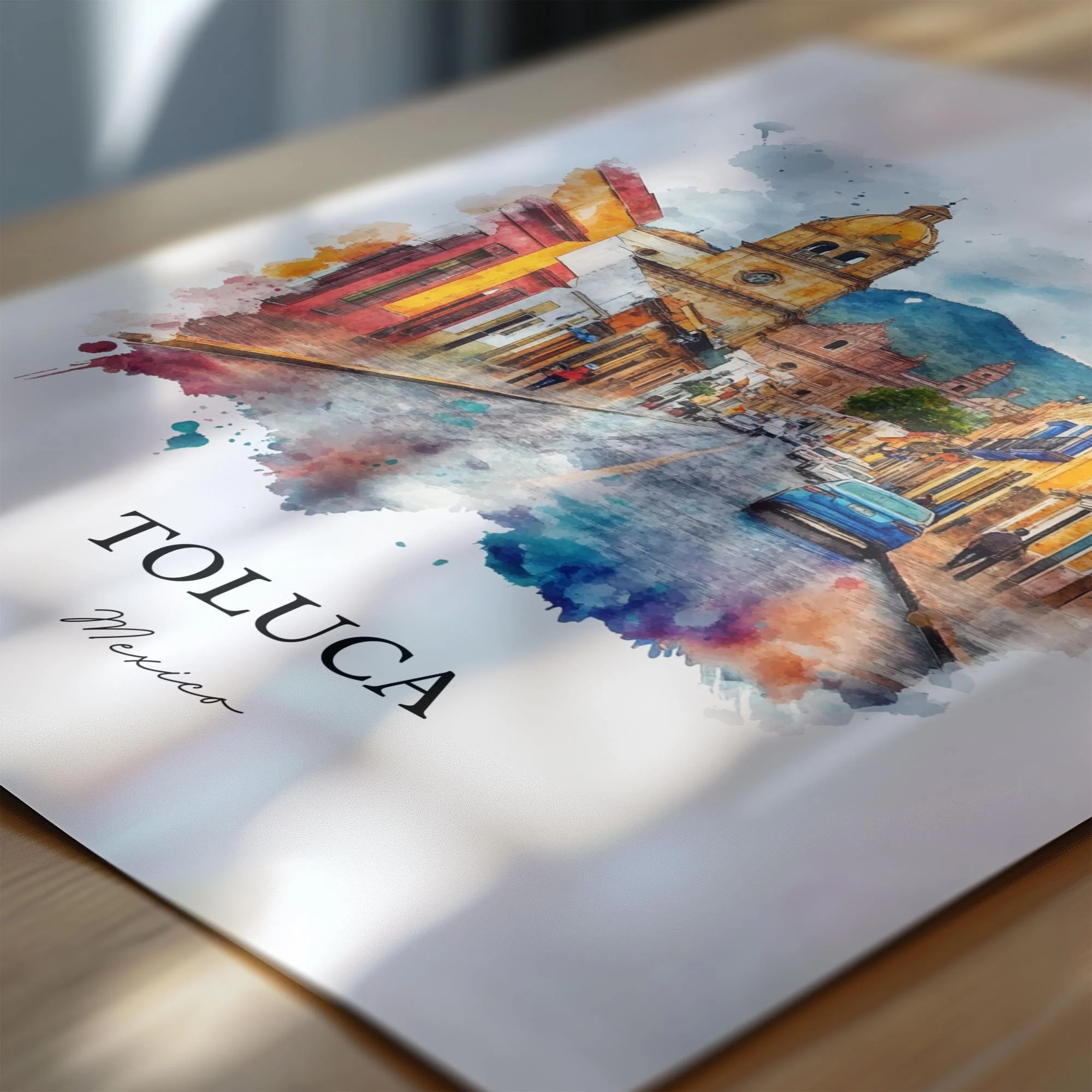 Toluca, Mexico – Watercolor Art Print - Image 2