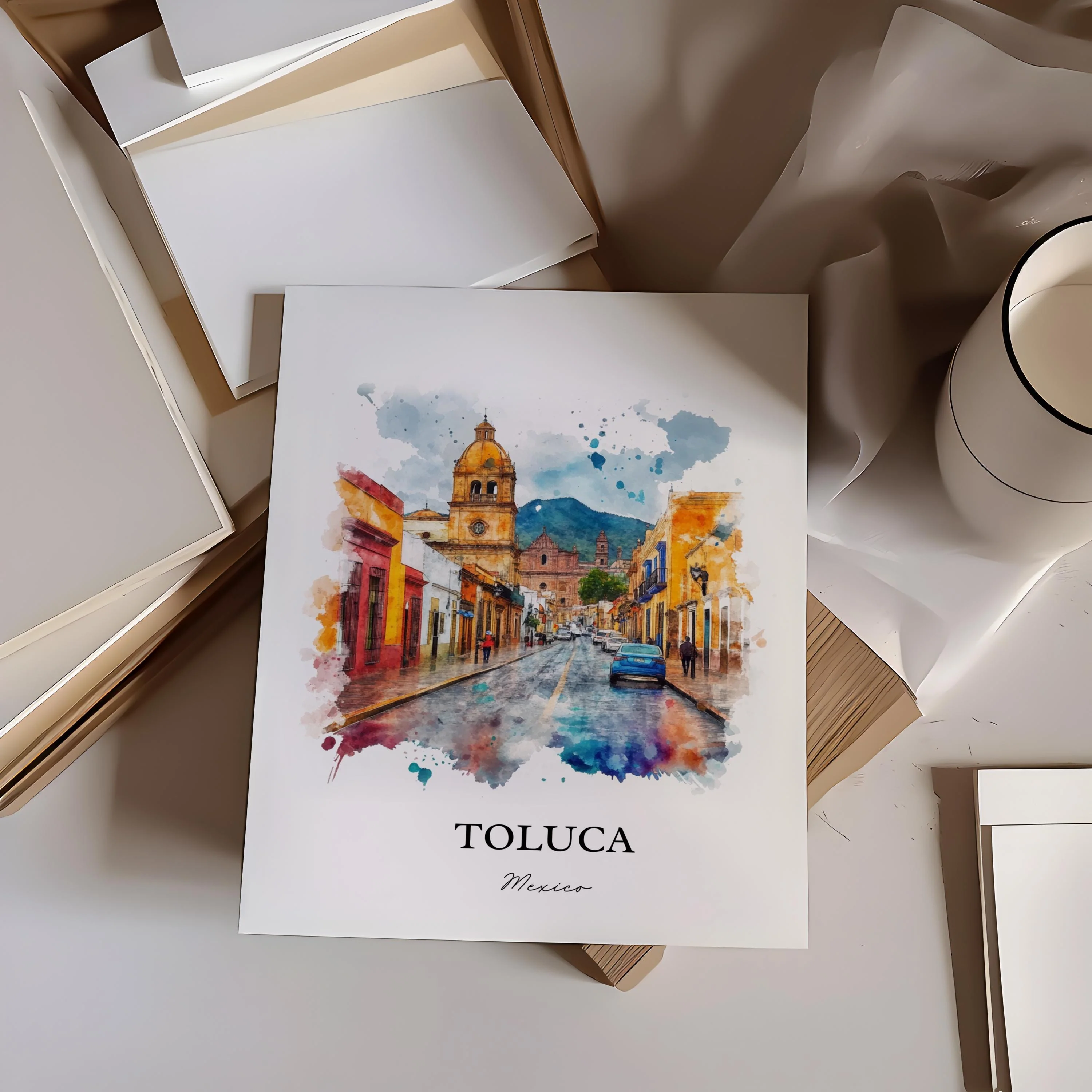 Toluca, Mexico – Watercolor Art Print - Image 5
