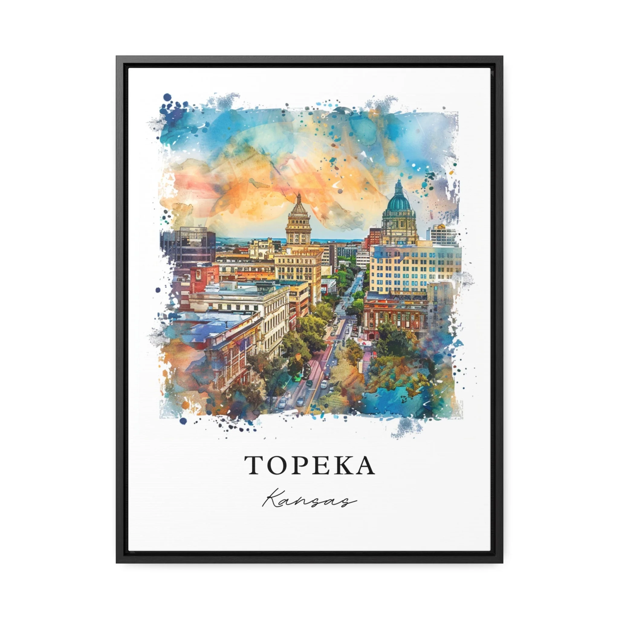 Topeka, Kansas, Kansas – Watercolor Art Print - Image 5