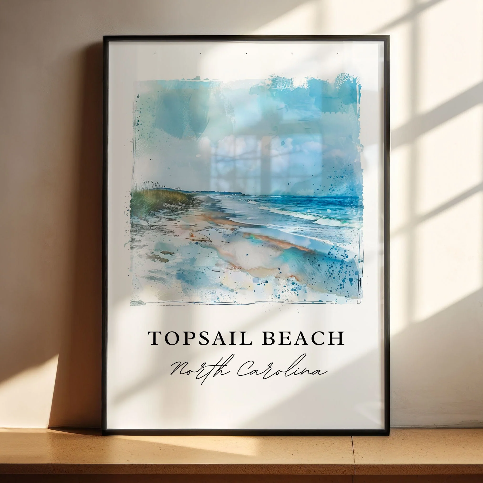 Topsail Beach, NC, USA – Watercolor Art Print