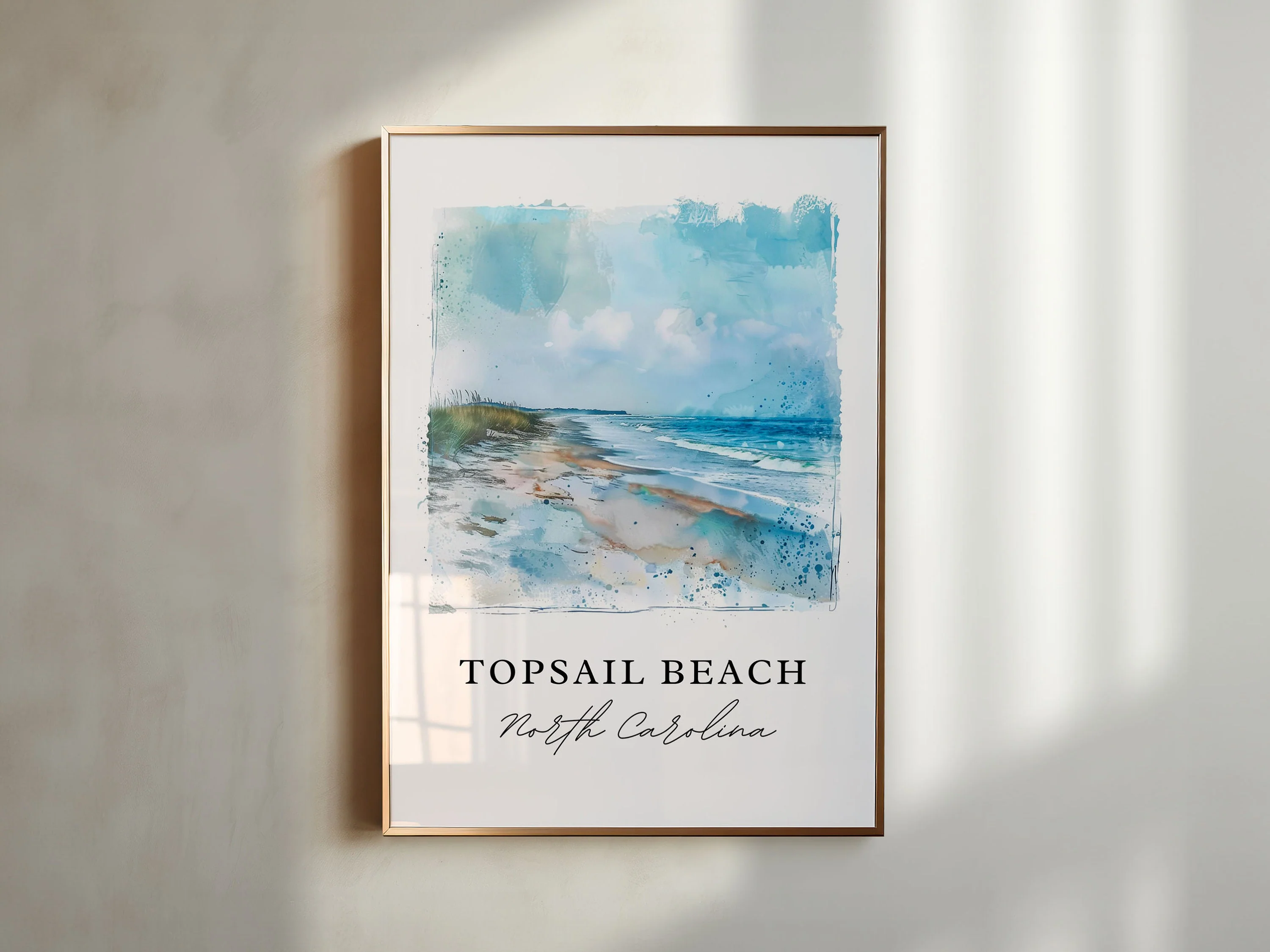 Topsail Beach, NC, USA – Watercolor Art Print - Image 4
