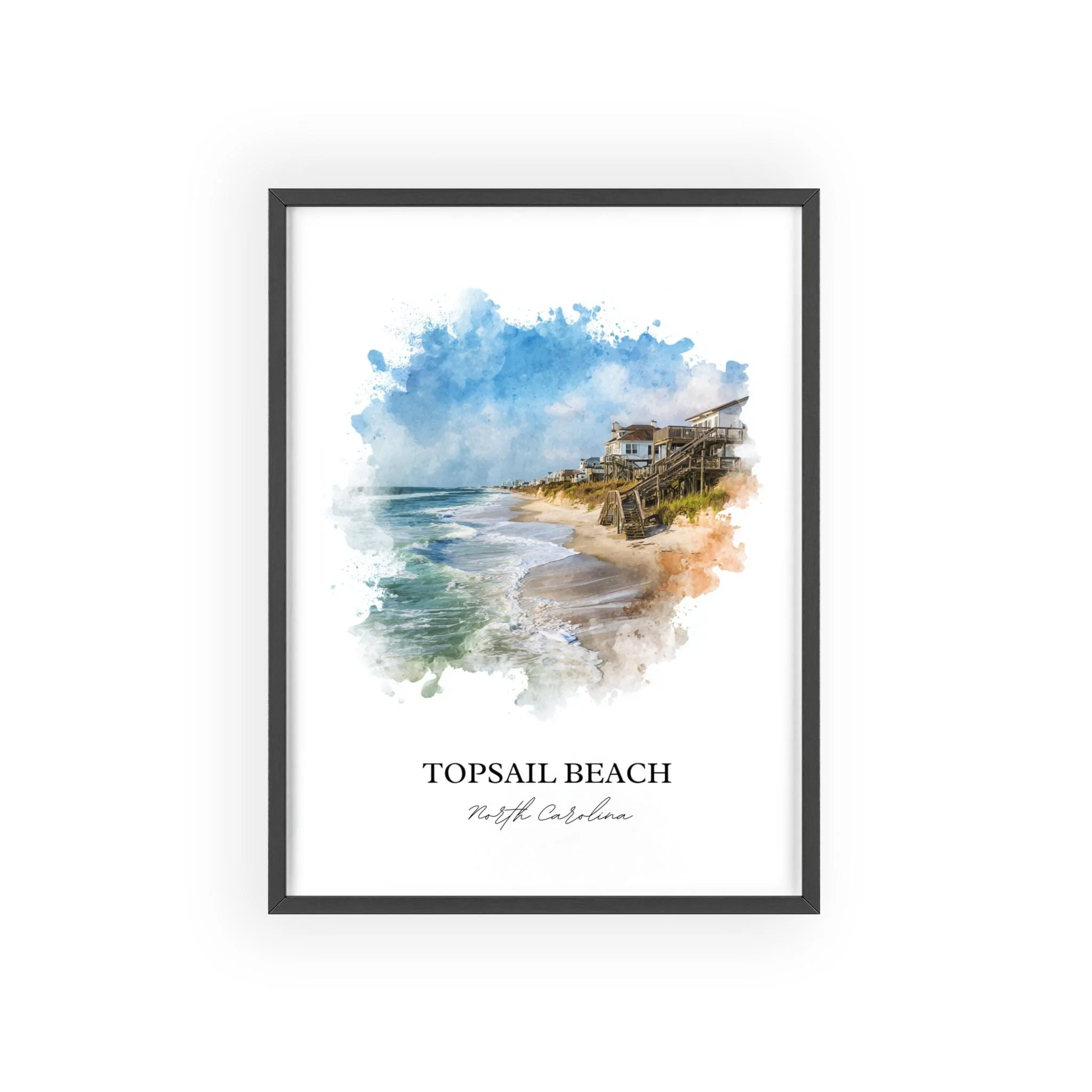Topsail Beach, NC – Watercolor Art Print - Image 9