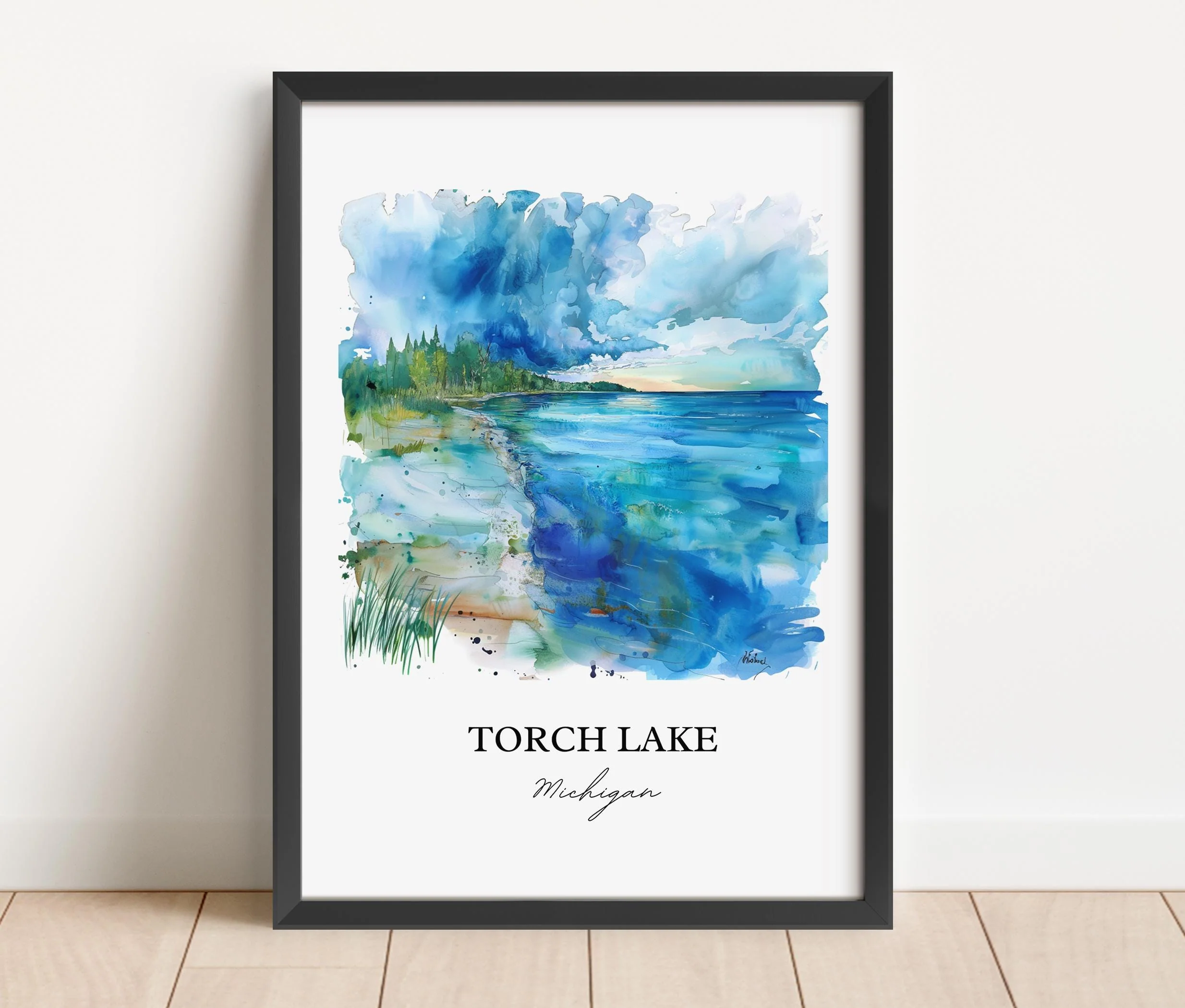 Torch Lake, Michigan, USA – Watercolor Art Print - Image 5