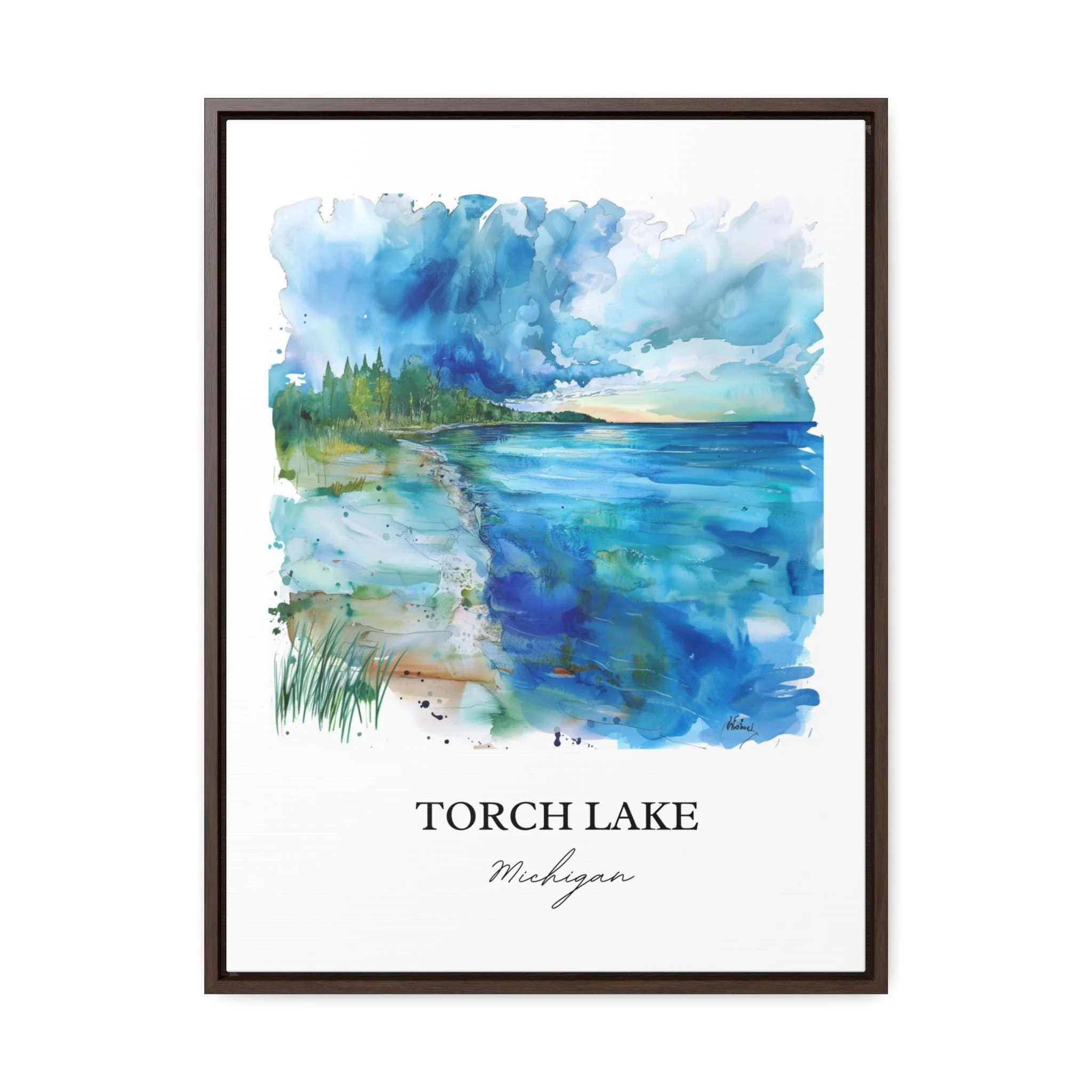 Torch Lake, Michigan, USA – Watercolor Art Print - Image 7