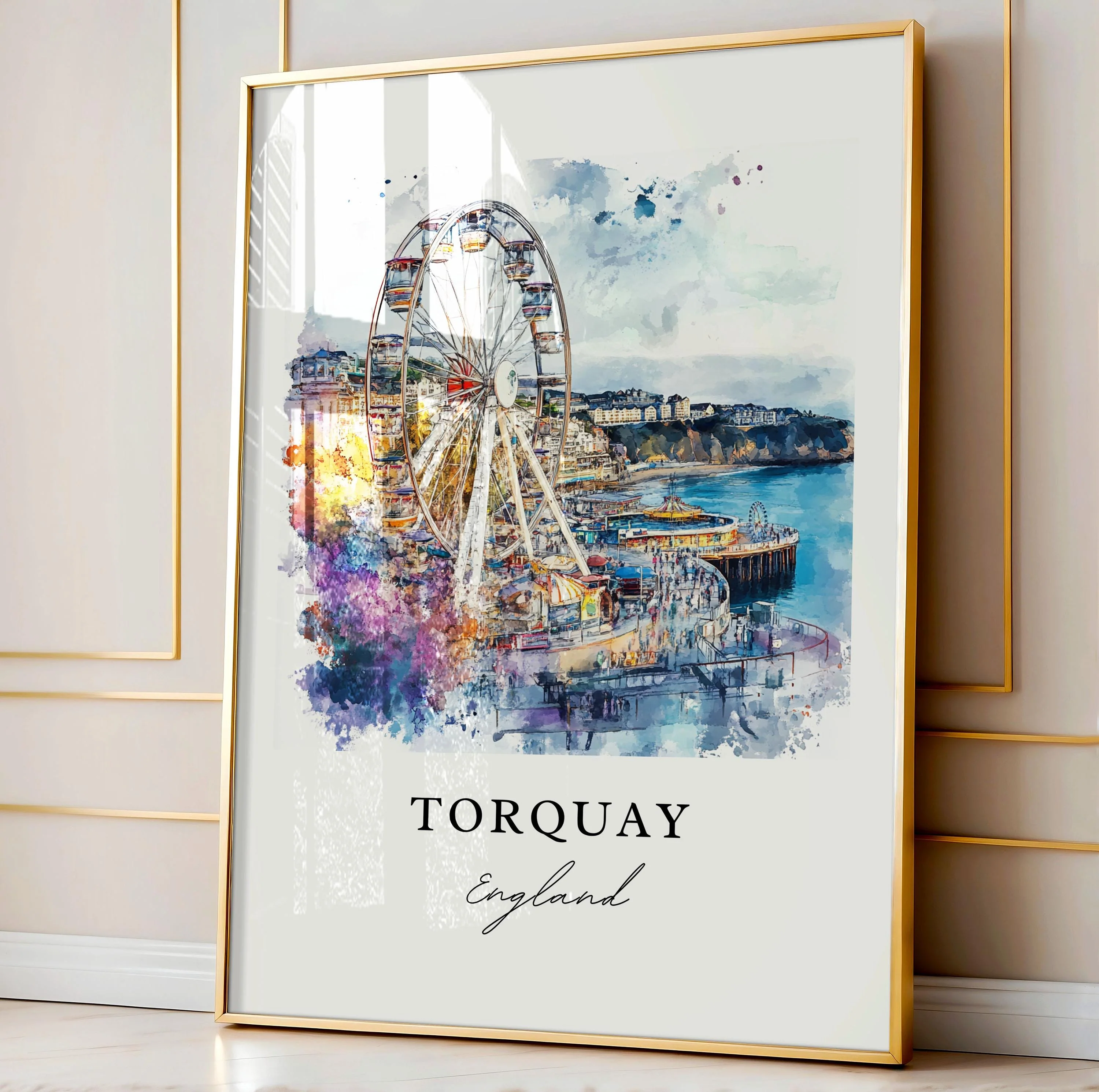 Torquay, England – Watercolor Art Print - Image 4