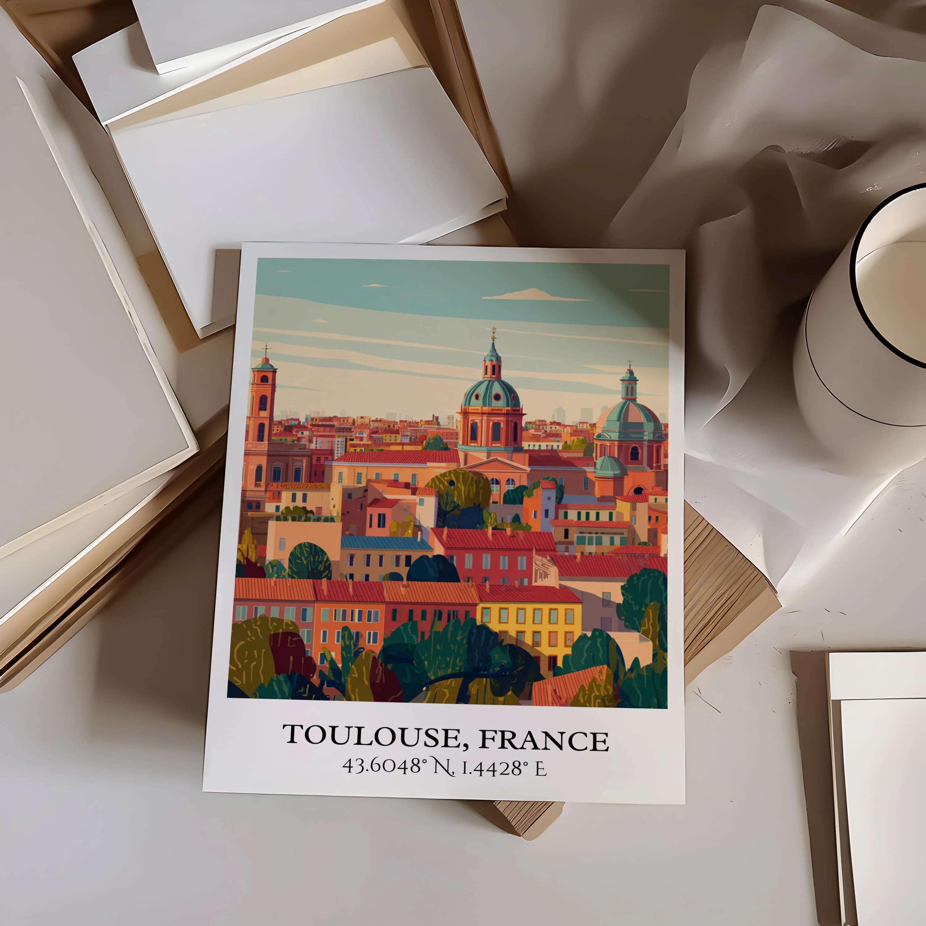 Toulouse, France – Watercolor Art Print - Image 6