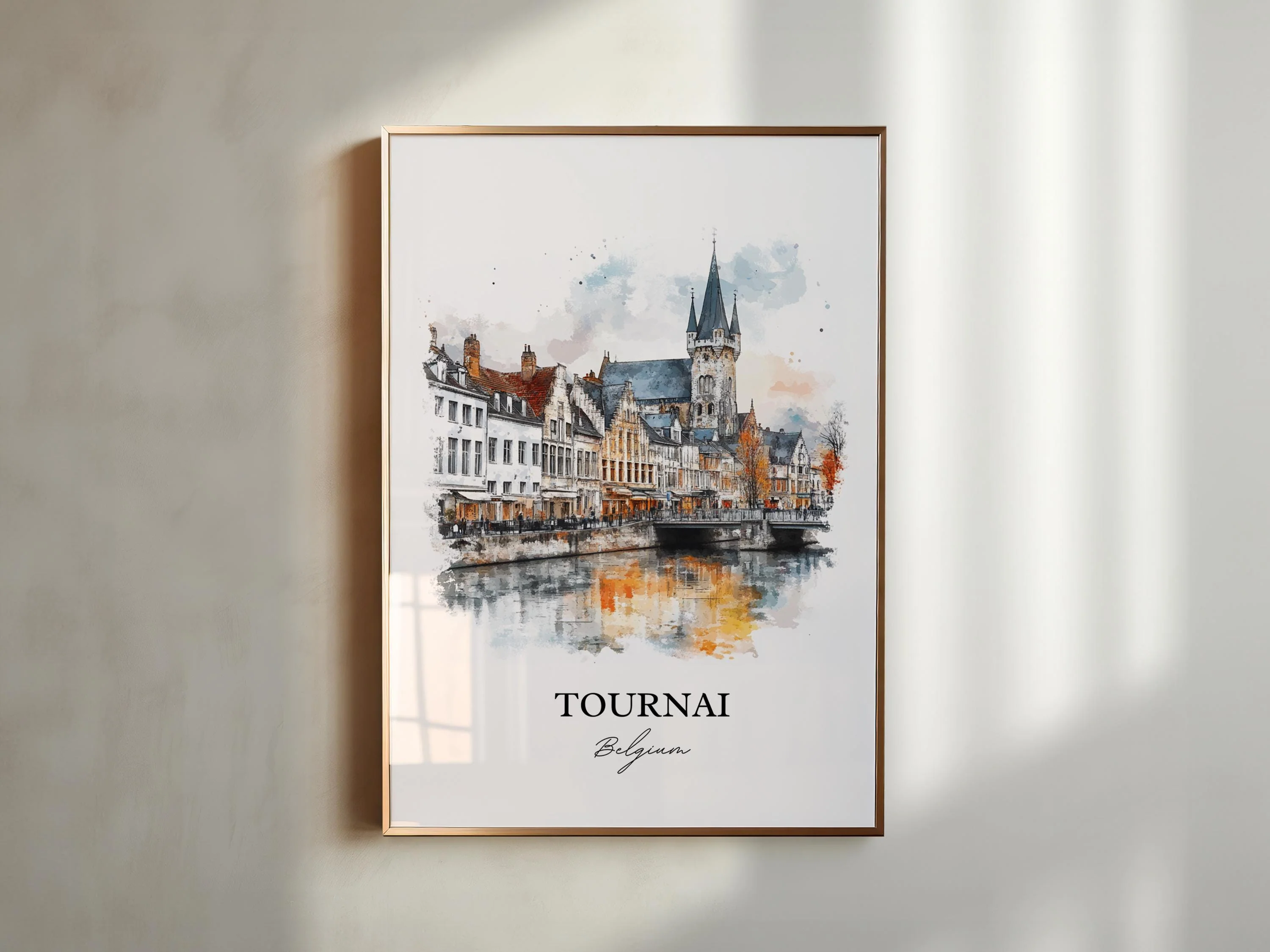 Tournai, Belgium – Watercolor Art Print - Image 4