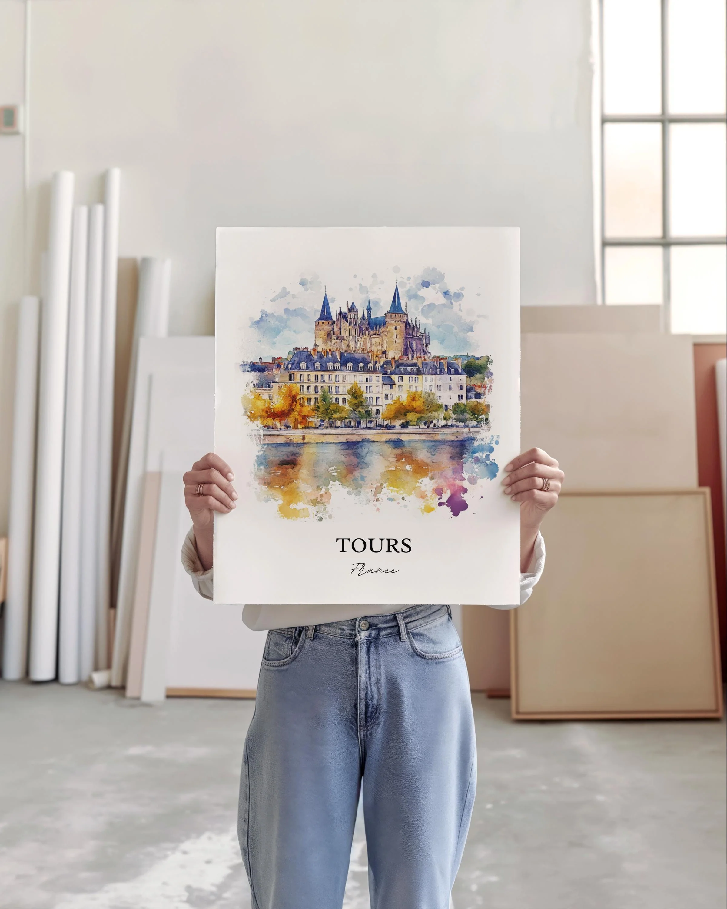 Tours, France – Watercolor Art Print - Image 4