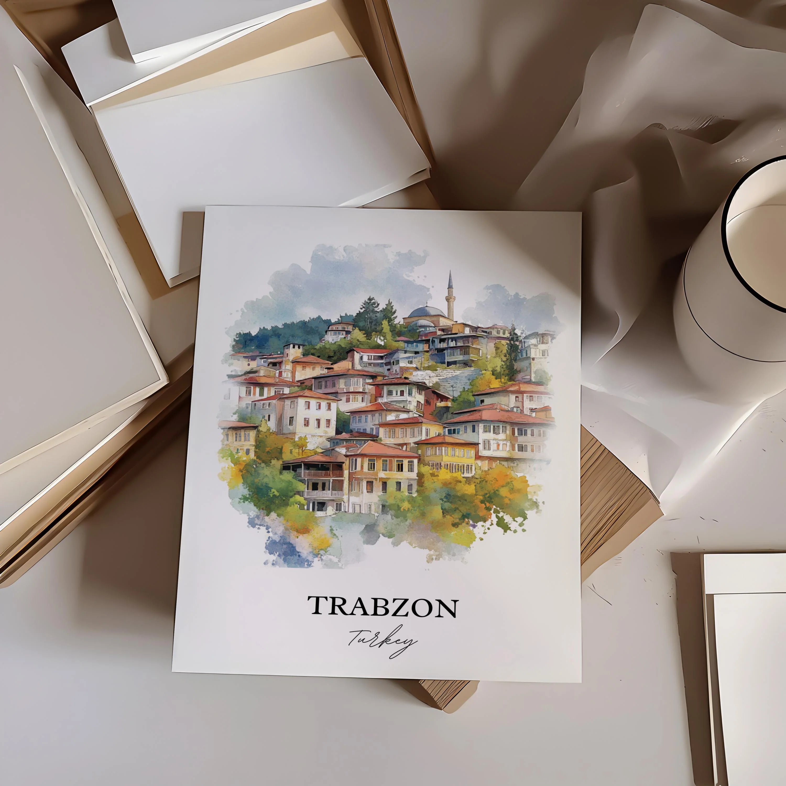 Trabzon, Turkey – Watercolor Art Print - Image 5