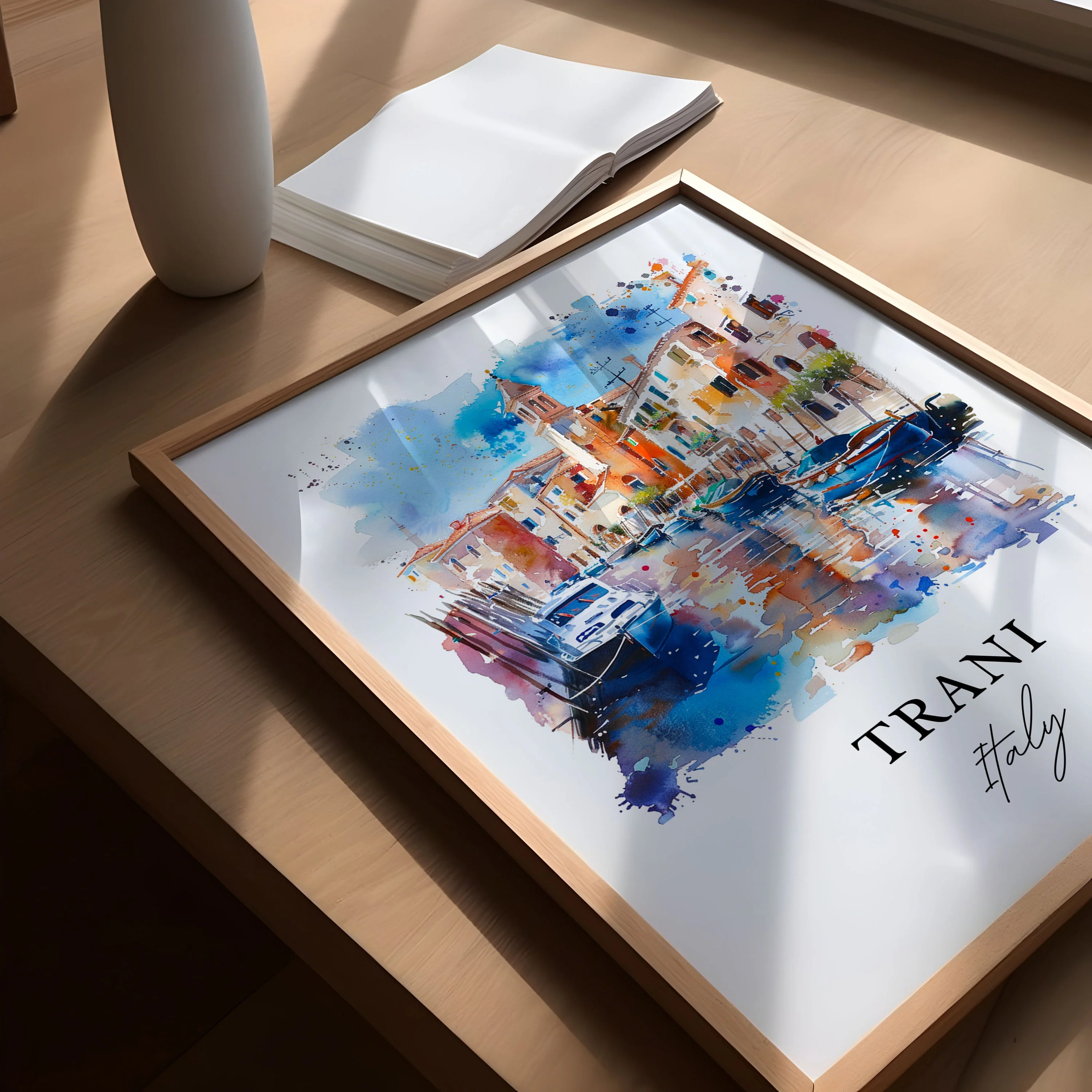Trani, Italy – Watercolor Art Print - Image 3