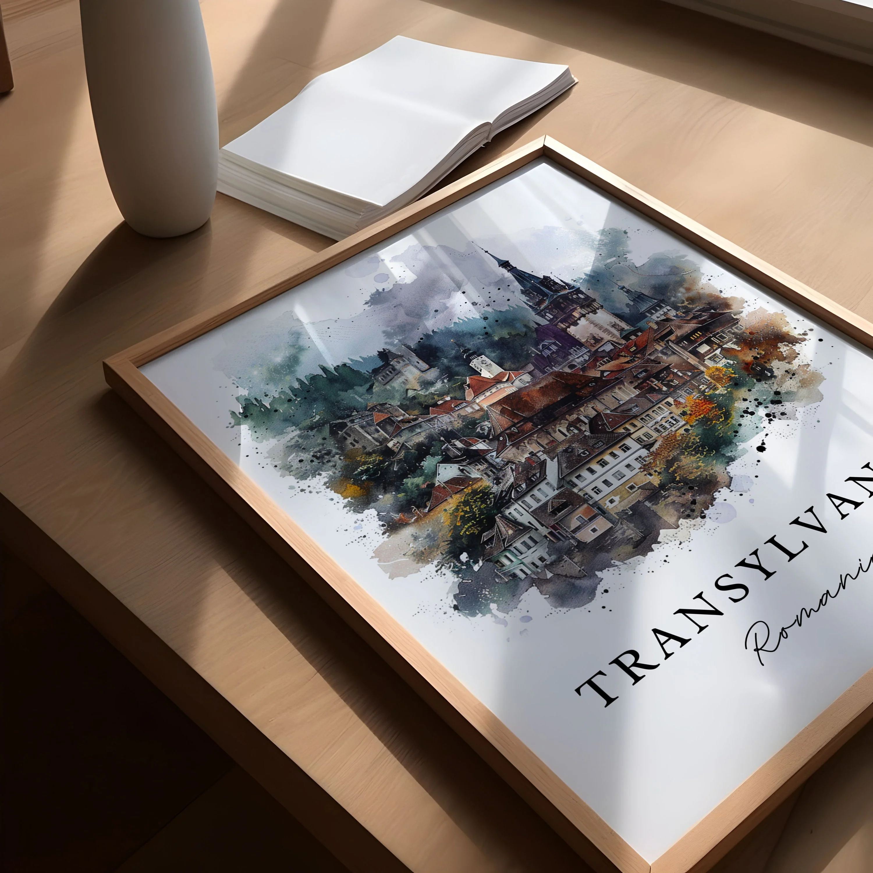 Transylvania, Romania – Watercolor Art Print - Image 3