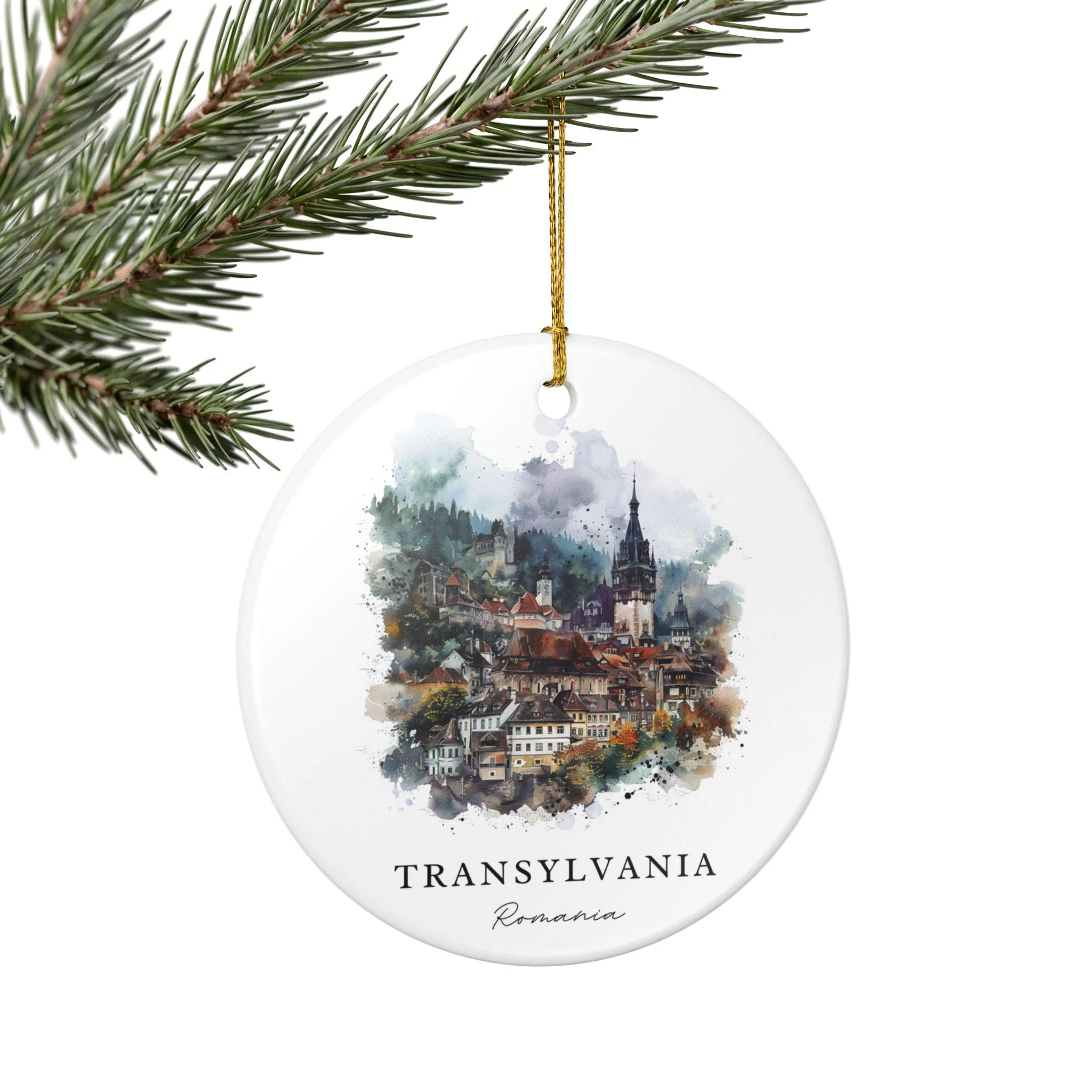 Transylvania Romania Ornament: Unique Romania Souvenir, Romania Xmas Decor, and Authentic Romania Gift - Image 2