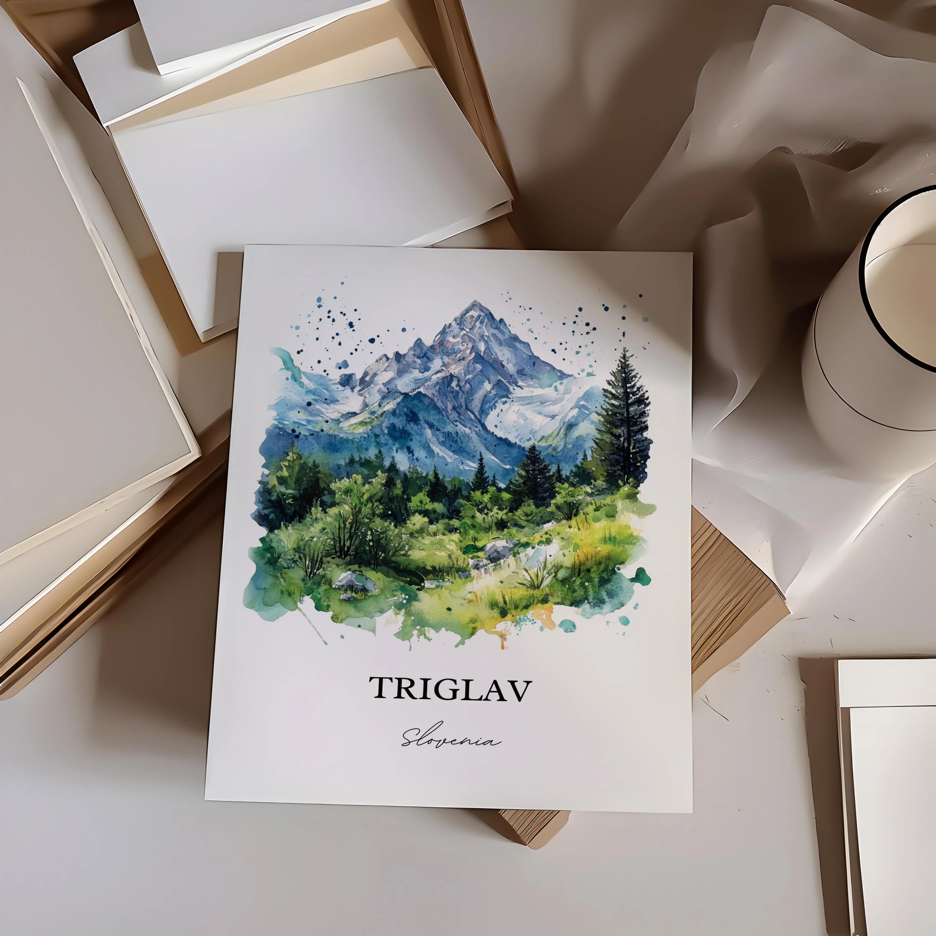 Triglav, Slovenia – Watercolor Art Print - Image 6